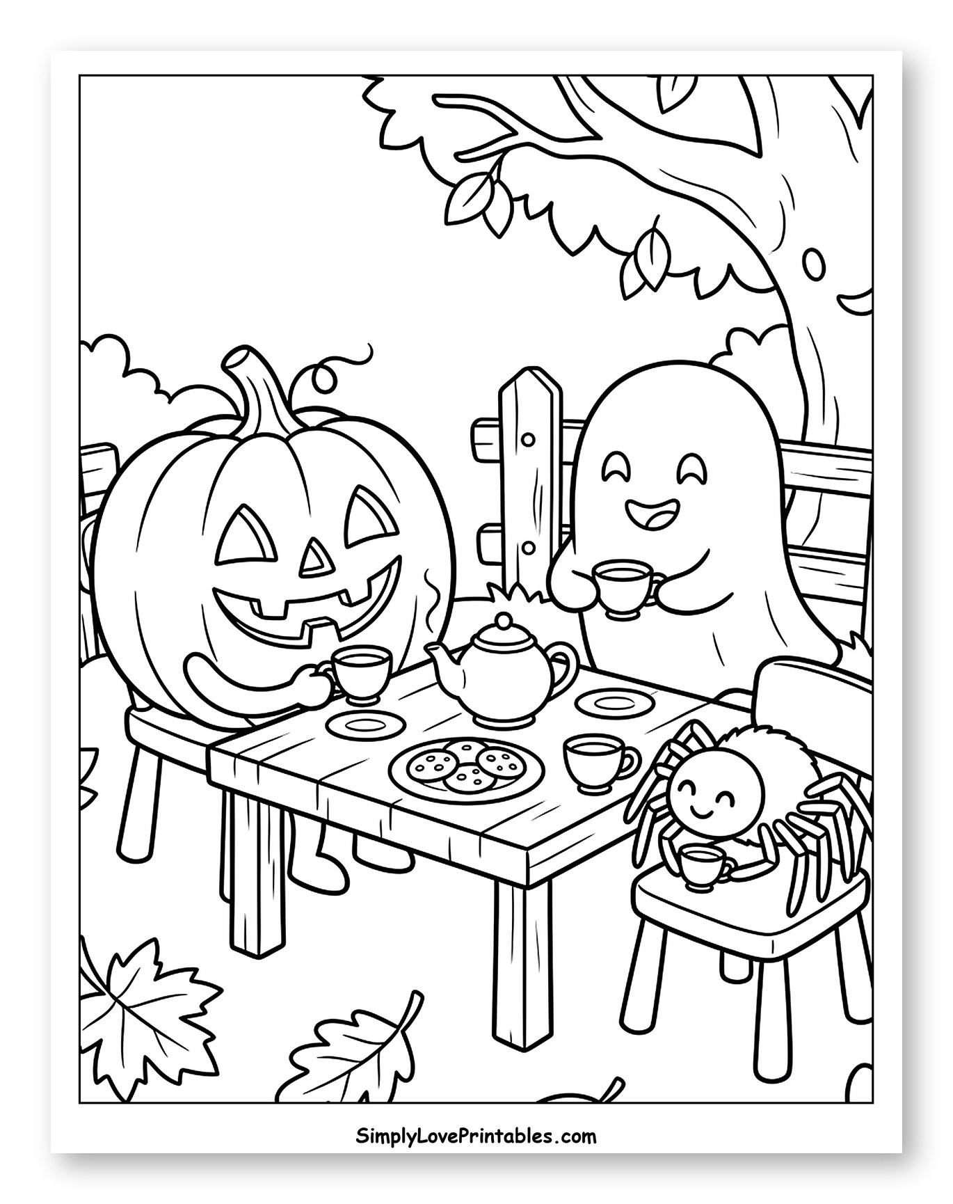 Jack-o'-lantern, Ghost, and Spider Autumn Tea Party