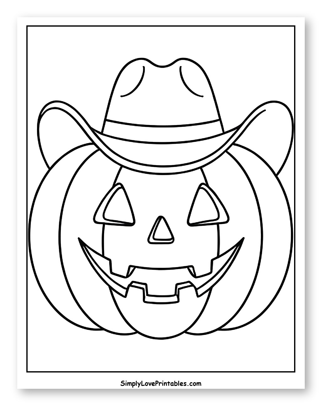 Jack-o'-lantern Wearing a Cowboy Hat