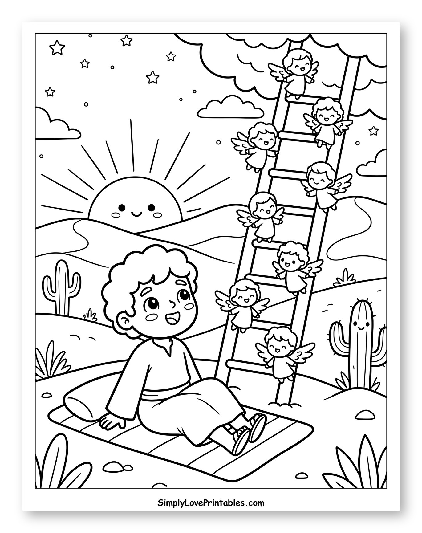 Jacob Sleeping While Angels Ascend a Ladder