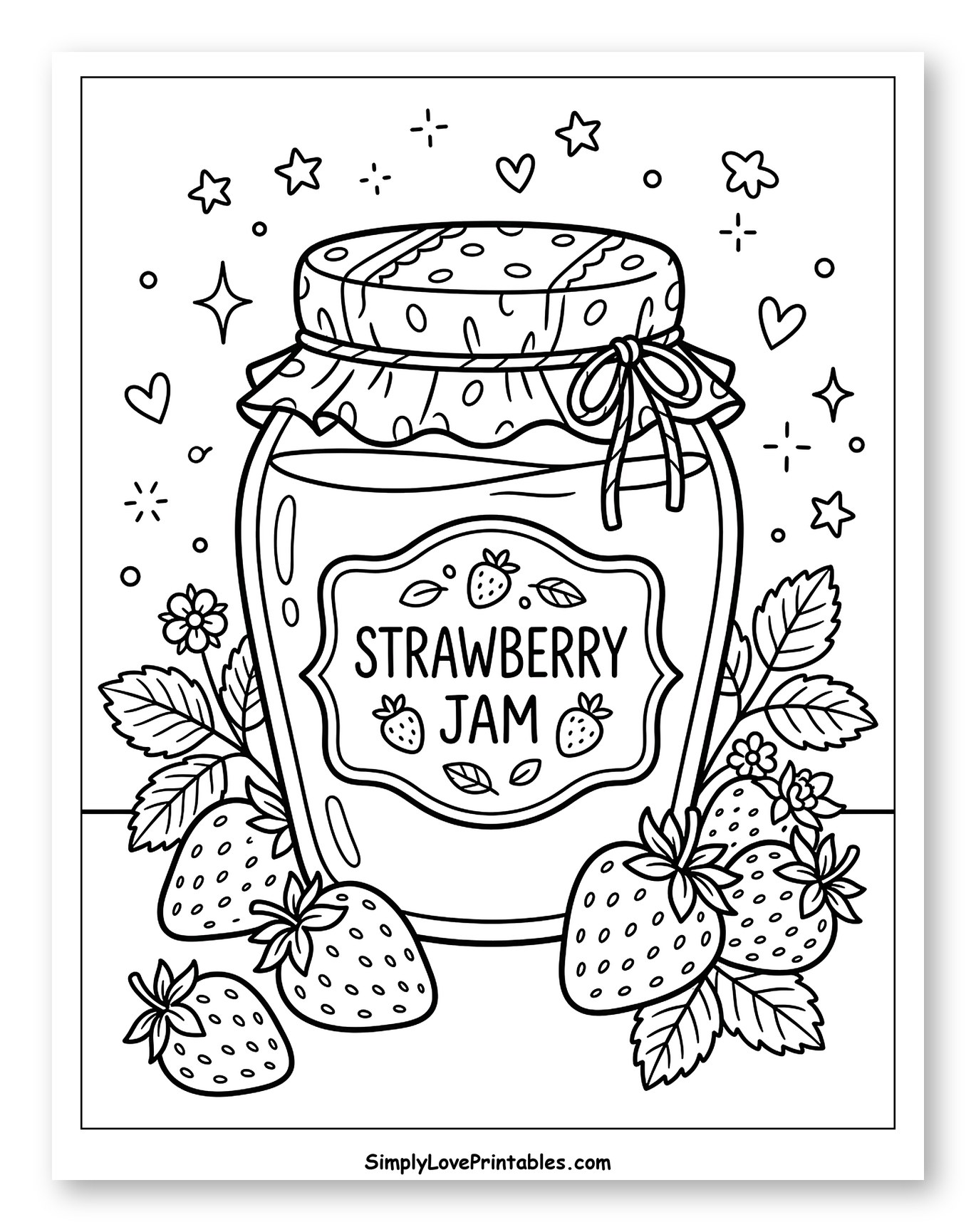 Jar of Strawberry Jam with Fresh Strawberries