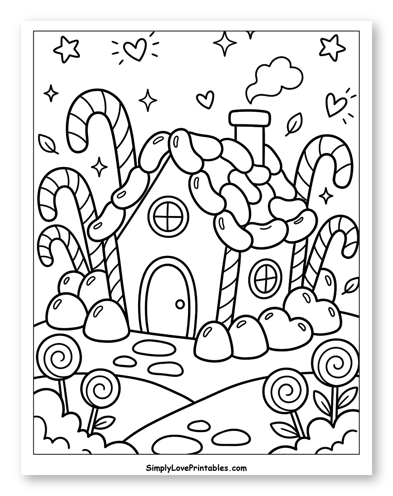 Jelly Bean Candy House with Lollipops