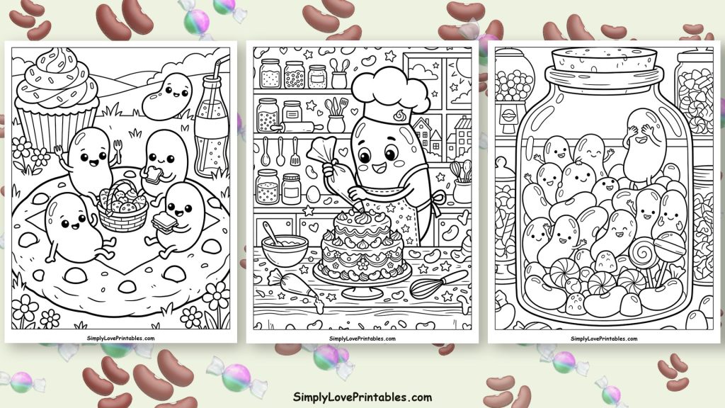 Jelly beans coloring pages featured image