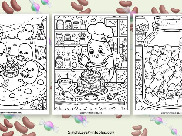 Jelly beans coloring pages featured image