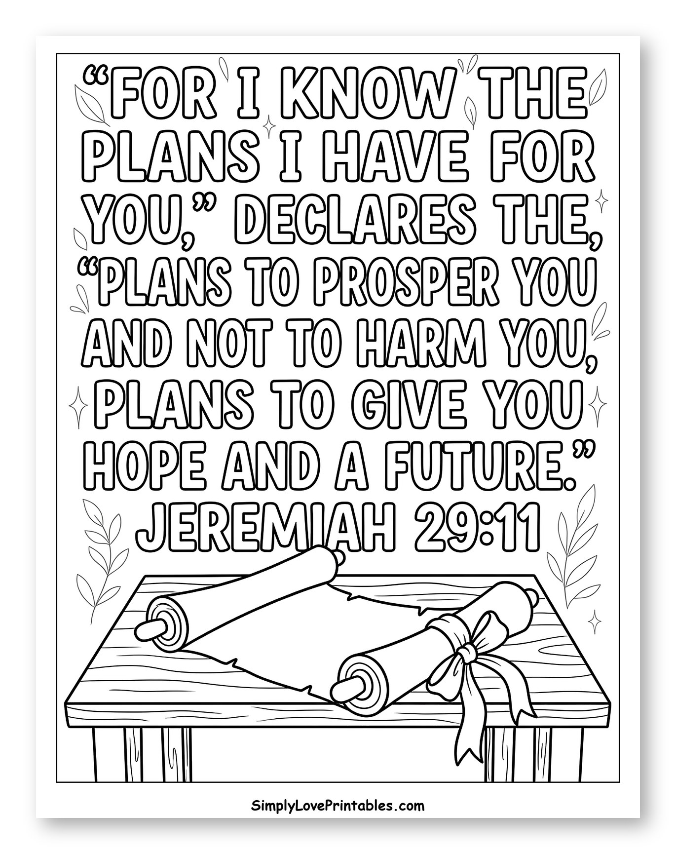 Jeremiah 29:11 Bible Verse with Scrolls