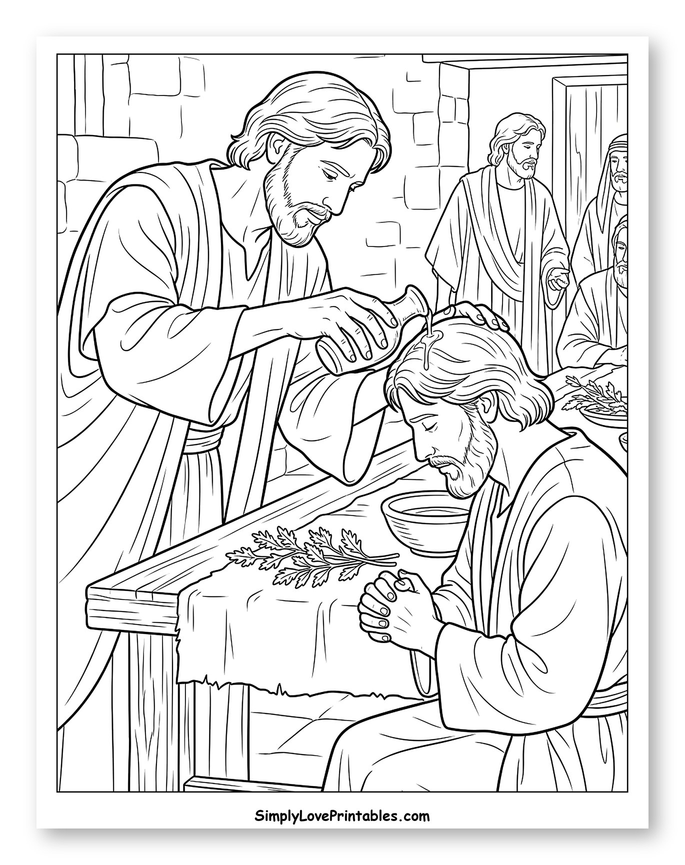 Jesus Anointing a Kneeling Disciple