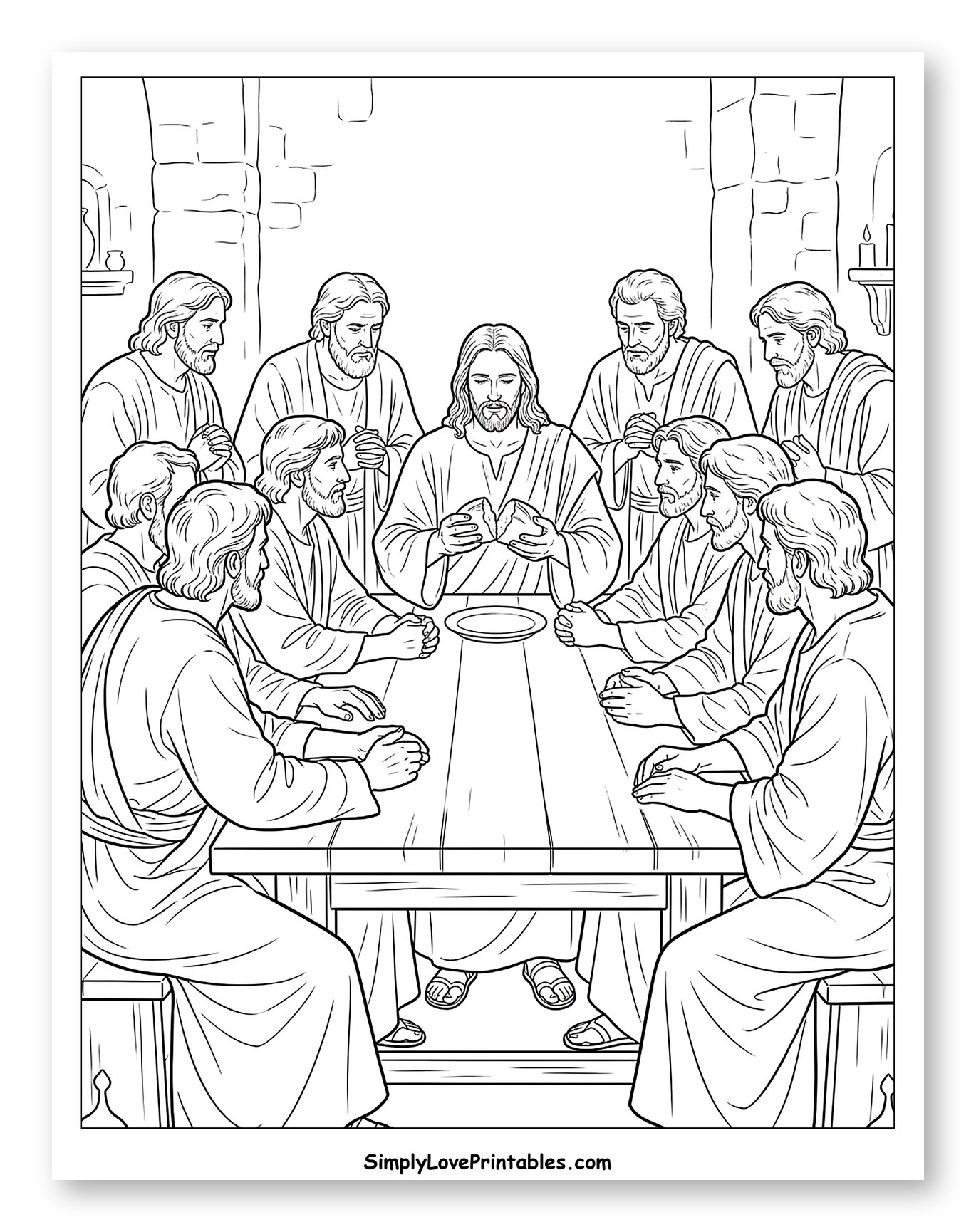 Jesus Breaking Bread with His Disciples