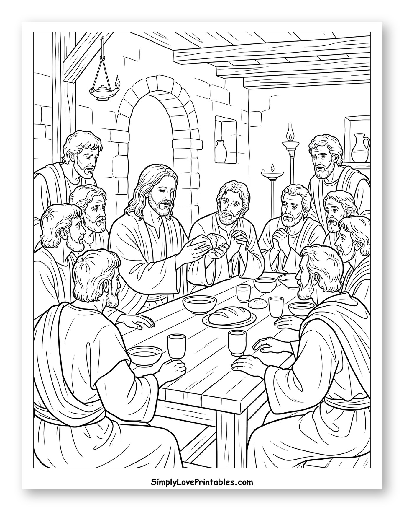 Jesus Breaking Bread with His Disciples