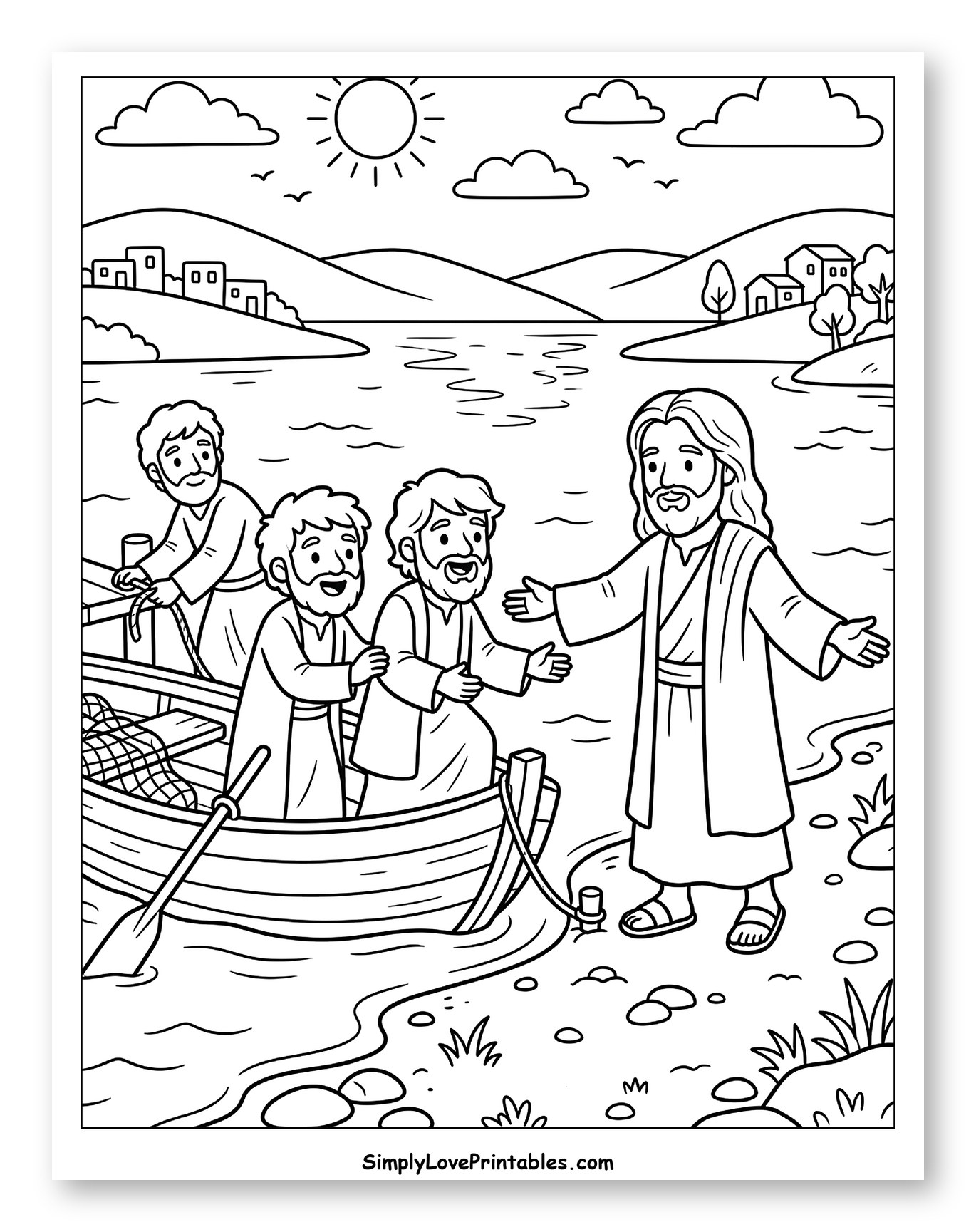 Jesus Calls His First Disciples to Color for Kids