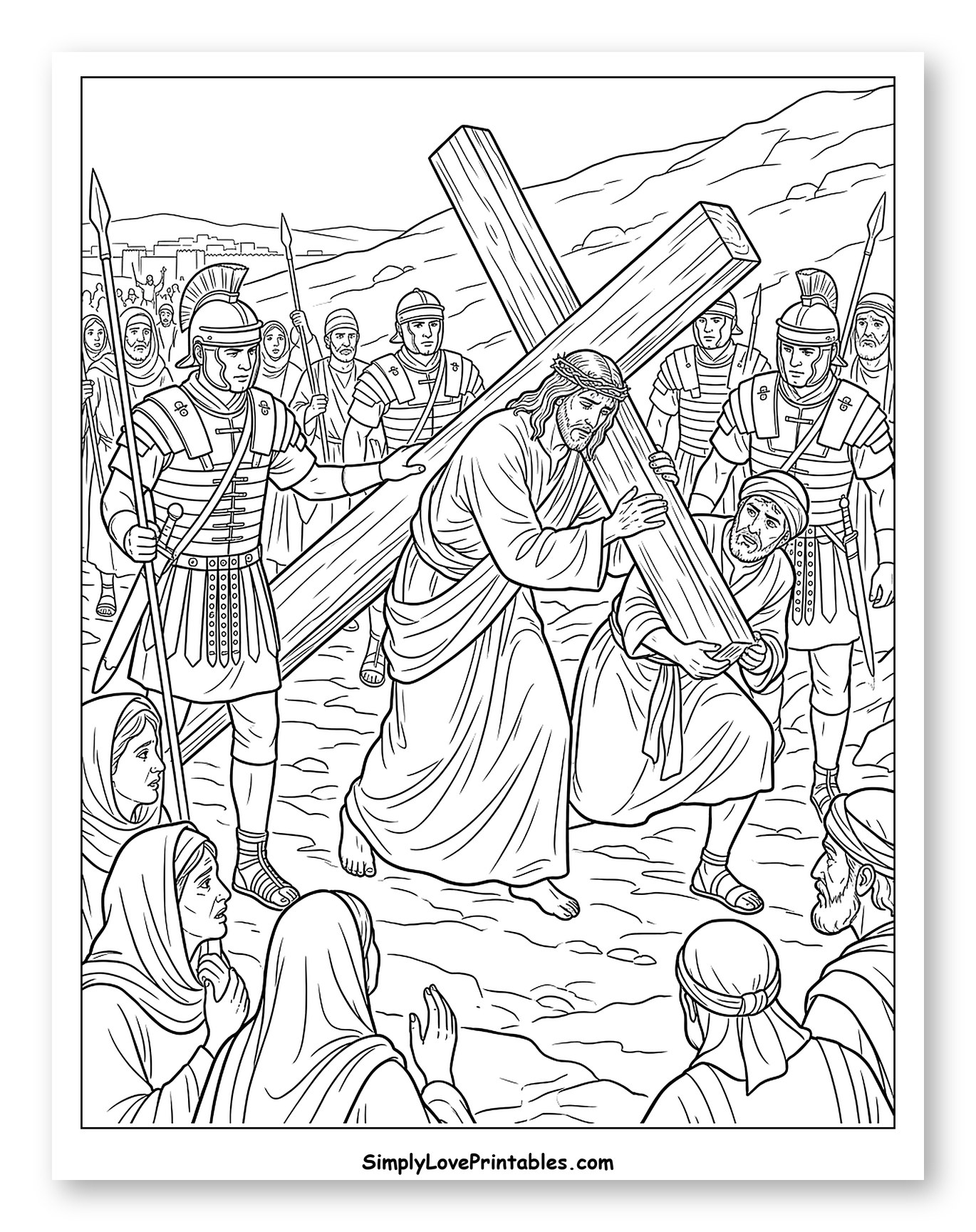 Jesus Carrying the Cross with Simon