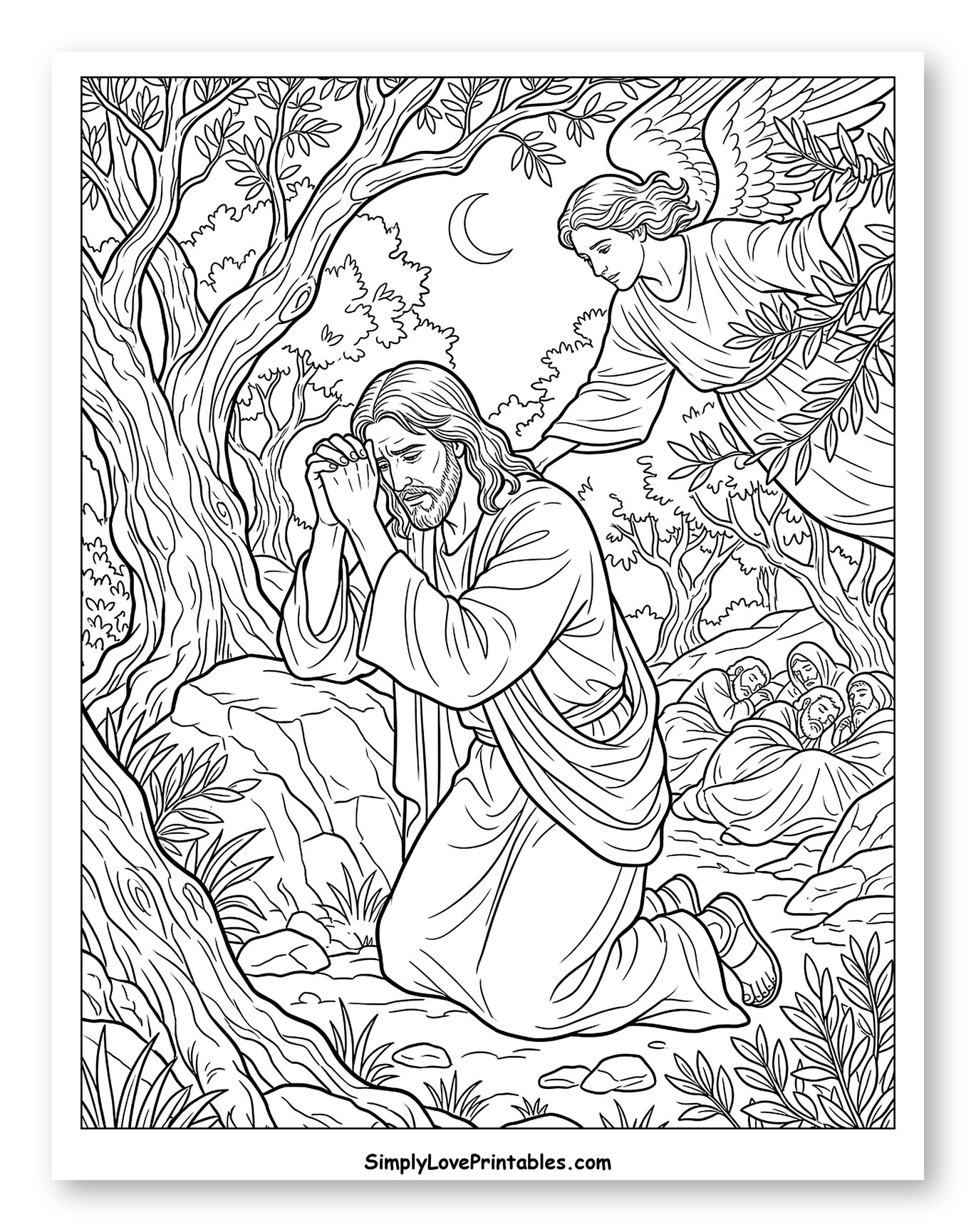 Jesus Comforted by Angel While Praying