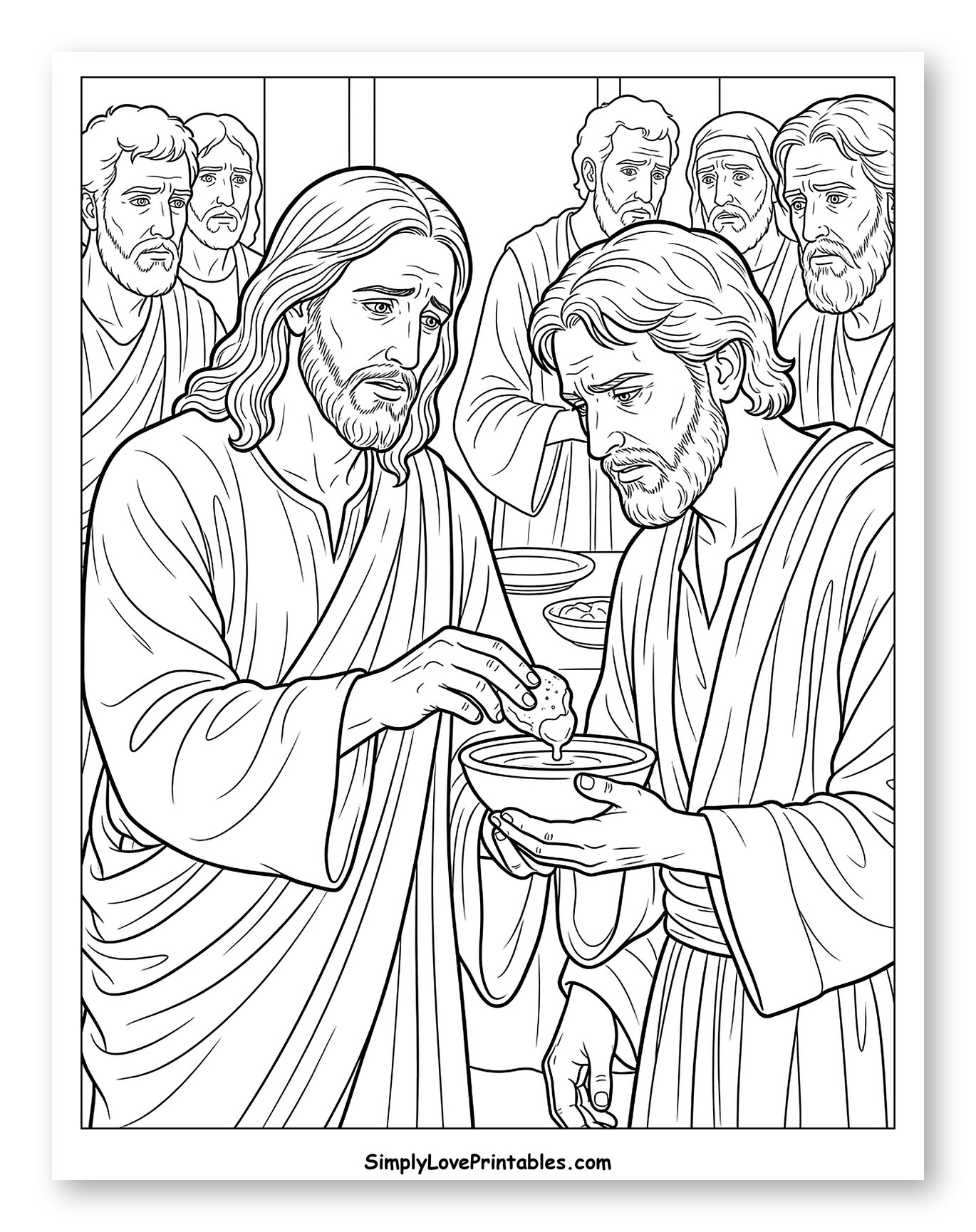 Jesus Dips Bread at the Last Supper