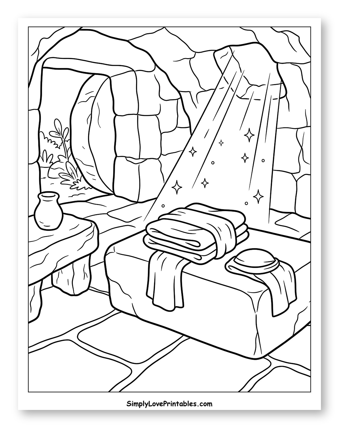 Jesus' Empty Tomb with Rolled Stone