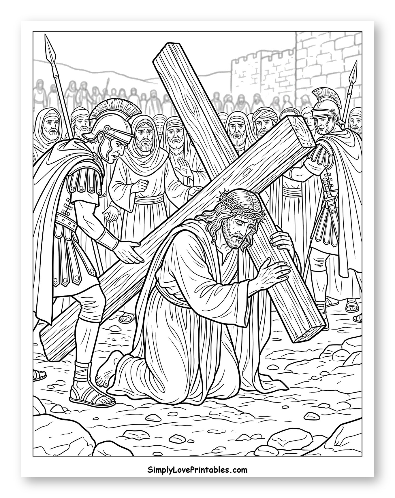 Jesus Falls Carrying the Cross