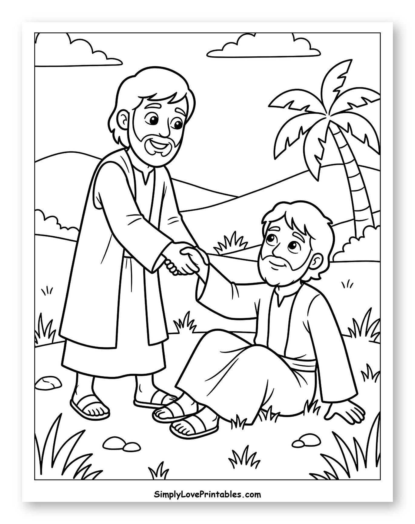Jesus Helping a Disciple Stand Up