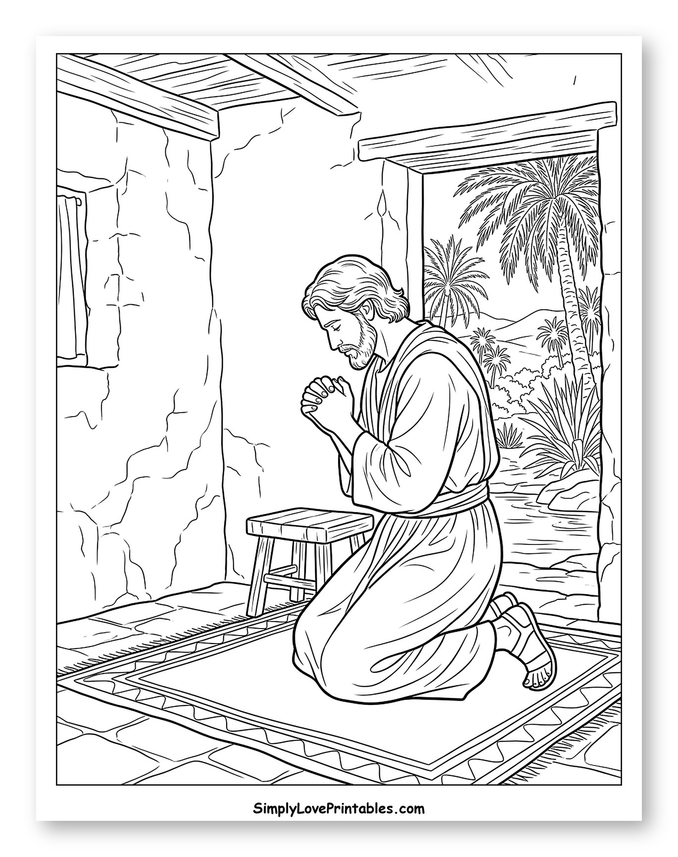 Jesus Kneeling in Prayer