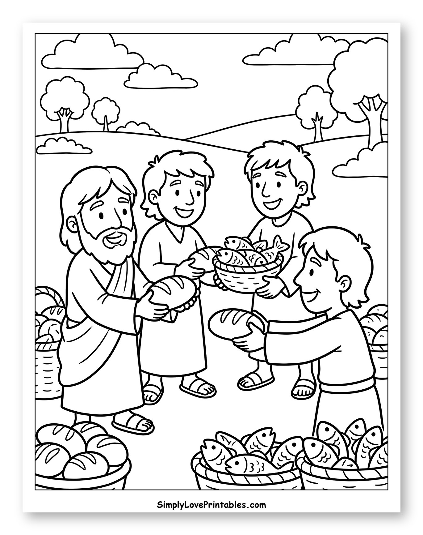 Jesus Shares Bread and Fish with Disciples