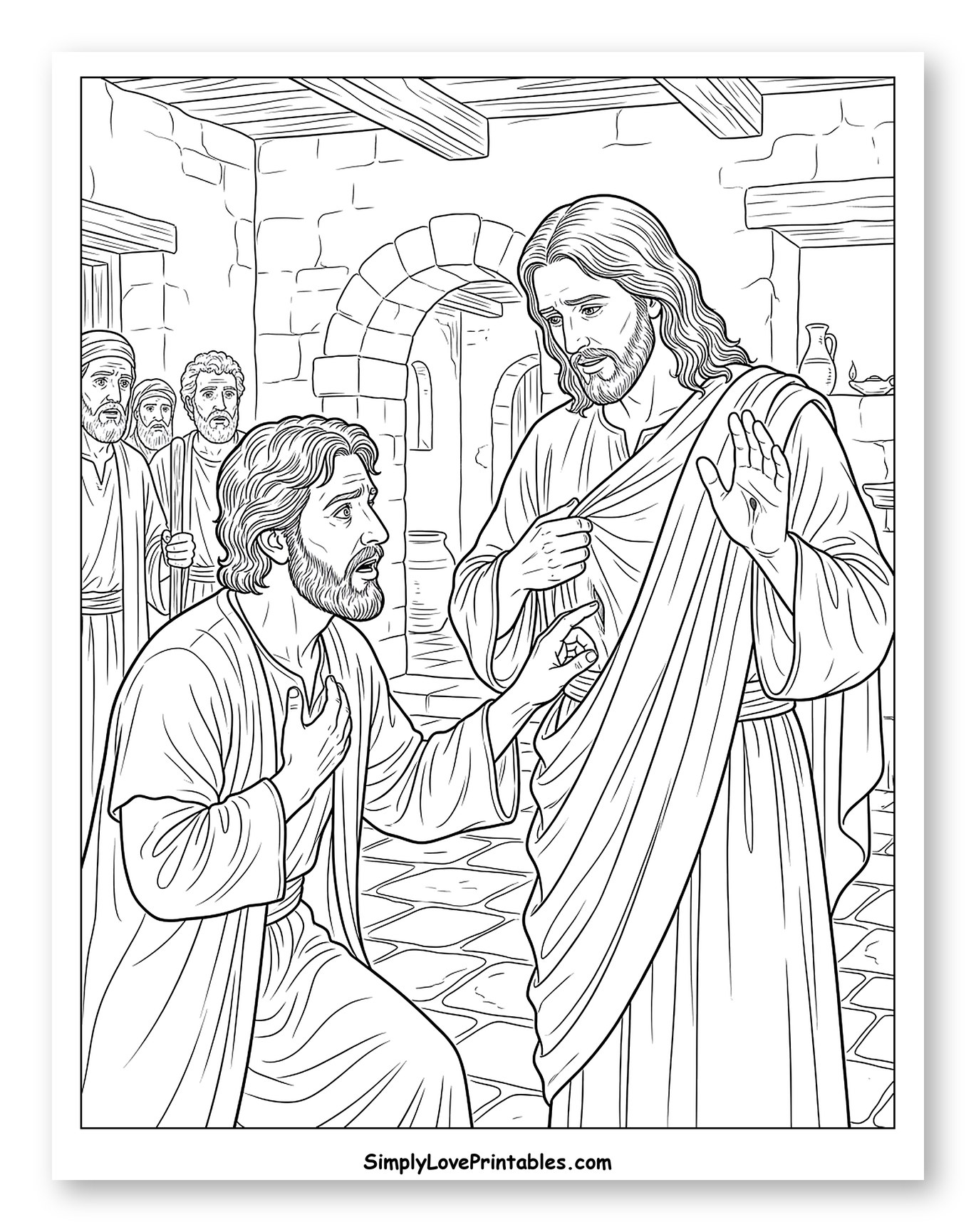 Jesus Shows Wounds to Thomas and Disciples