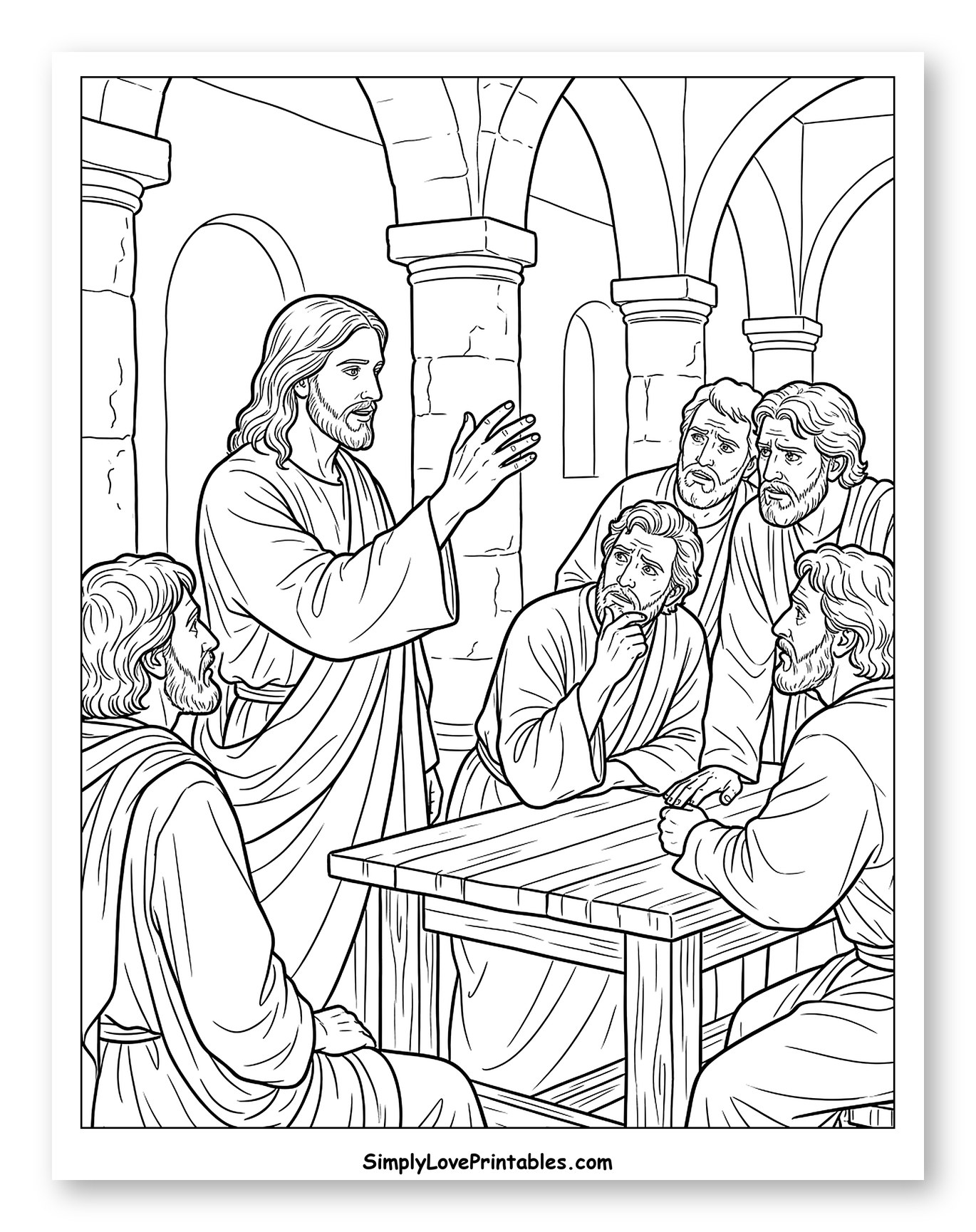 Jesus Teaching Disciples at a Table