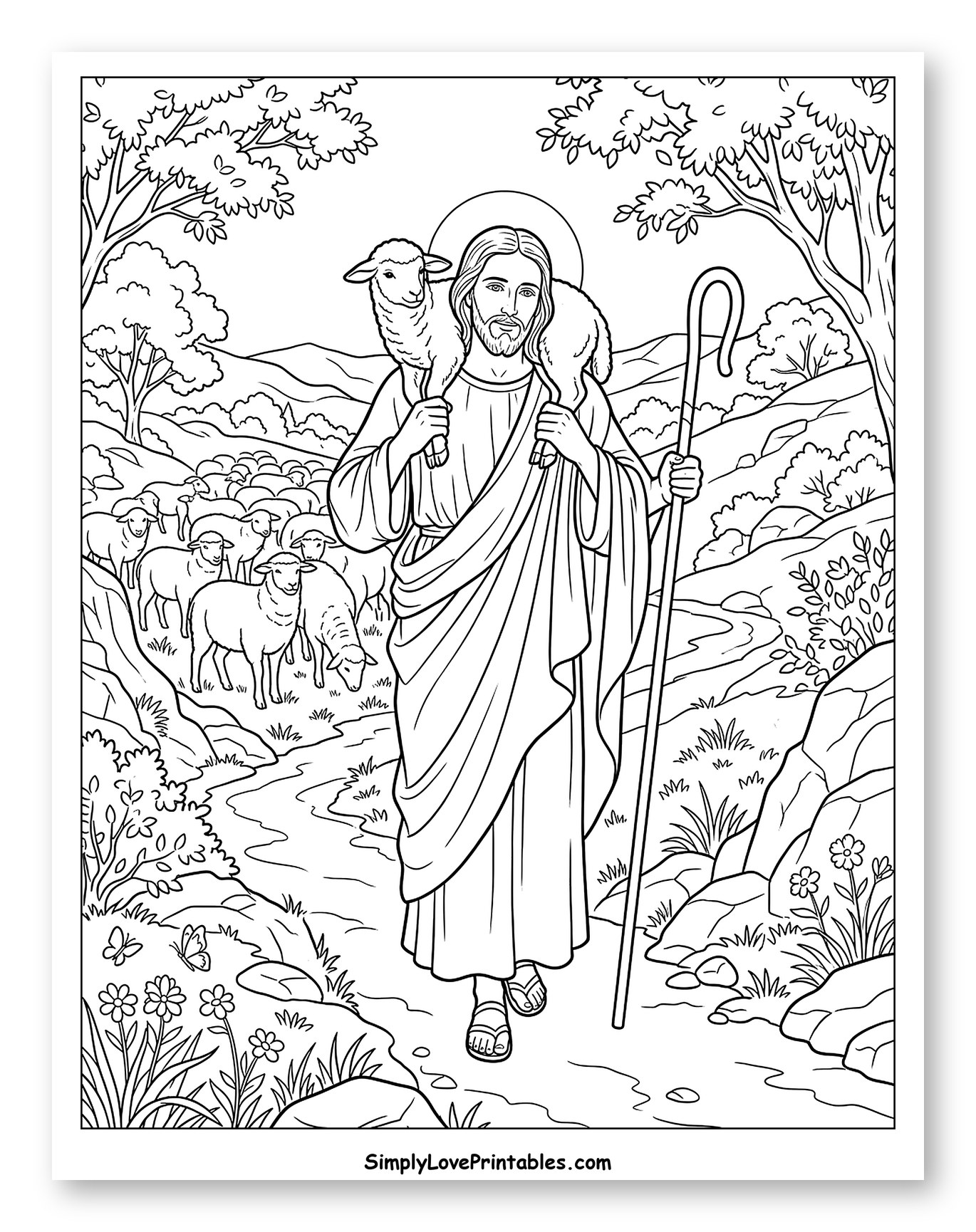 Jesus the Good Shepherd with His Flock