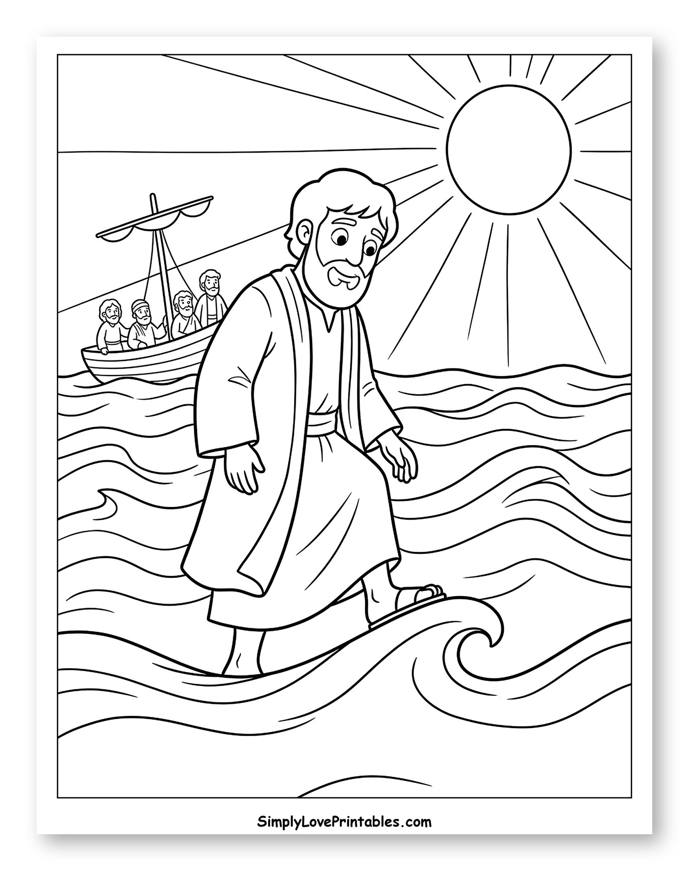 Jesus Walking on Water with Disciples
