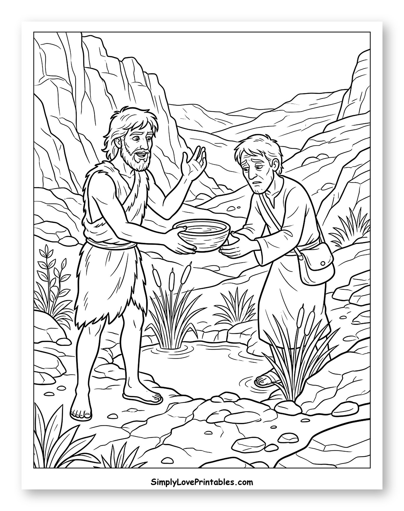 John the Baptist Giving Water in Wilderness