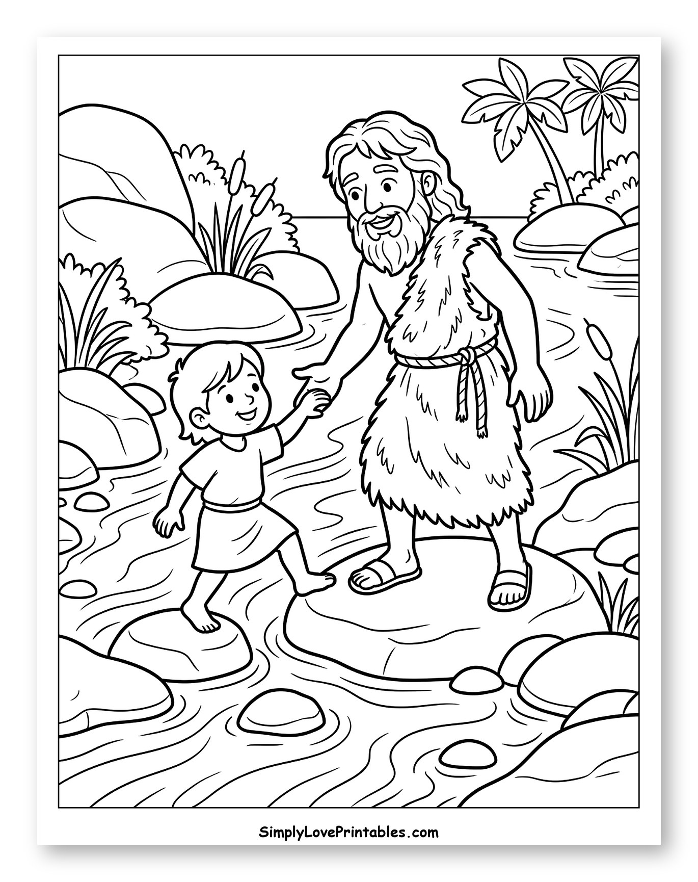 John the Baptist Helping a Child Across River