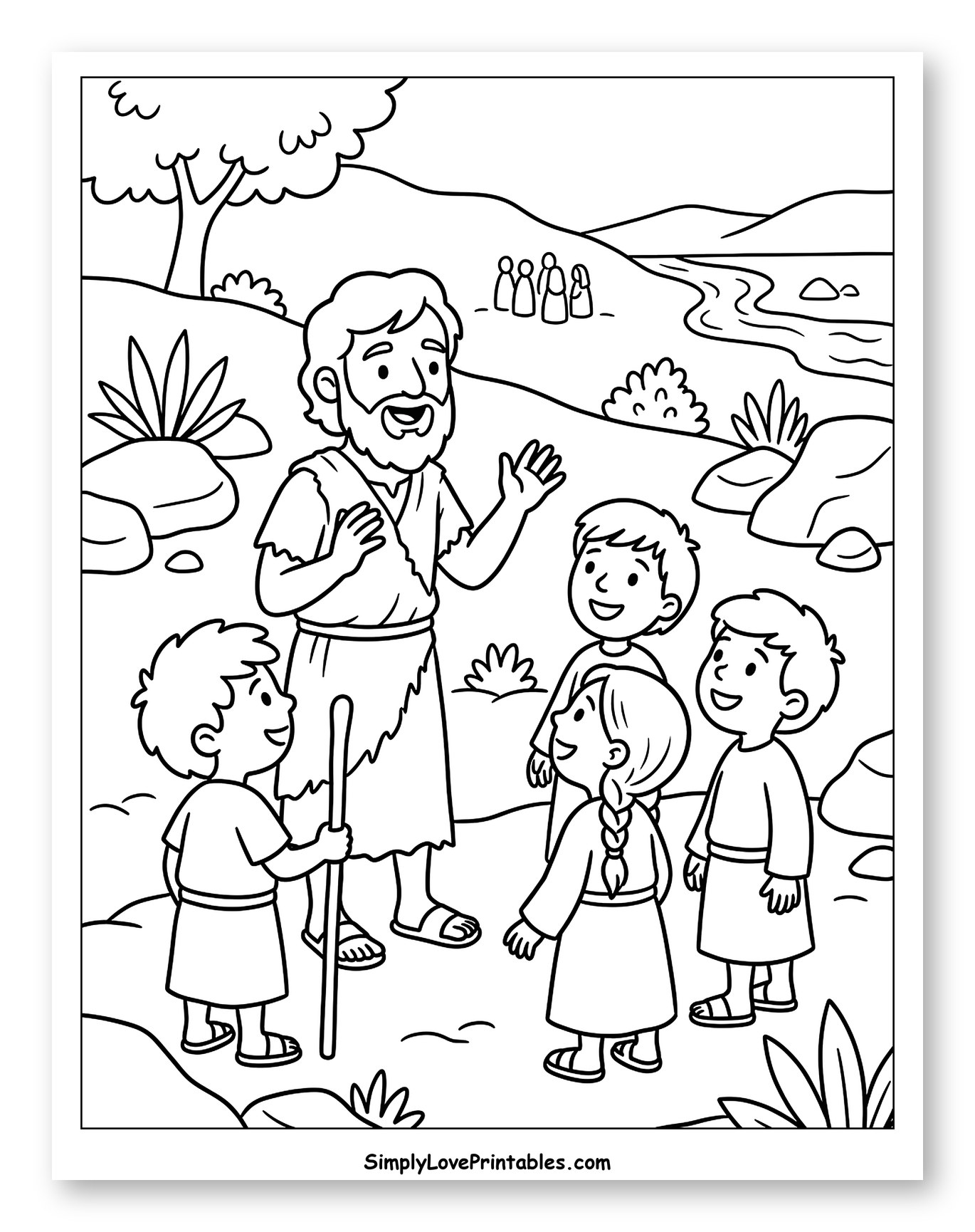 John the Baptist Teaching Children by River