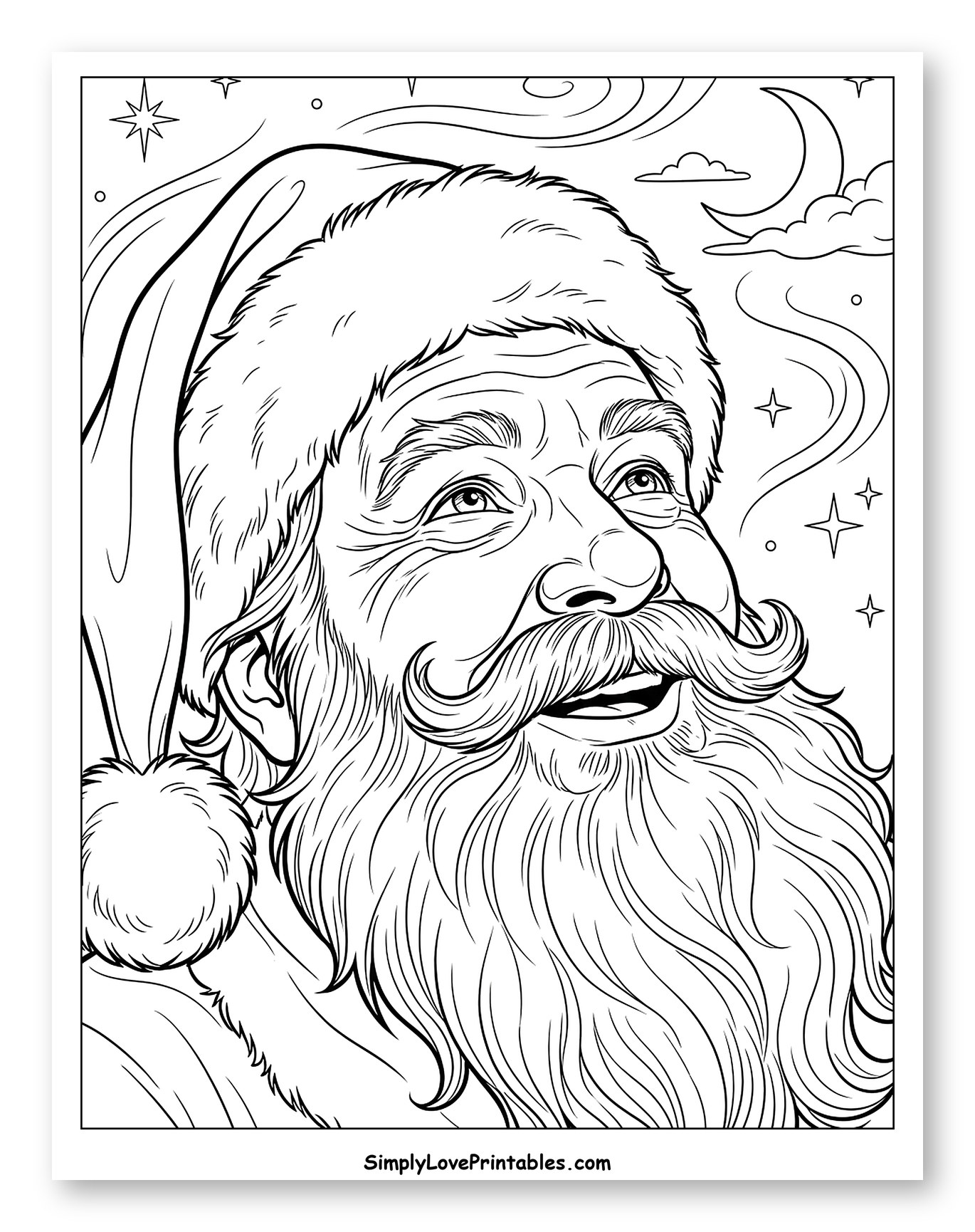Jolly Santa Claus Gazing at the Starry Night Sky