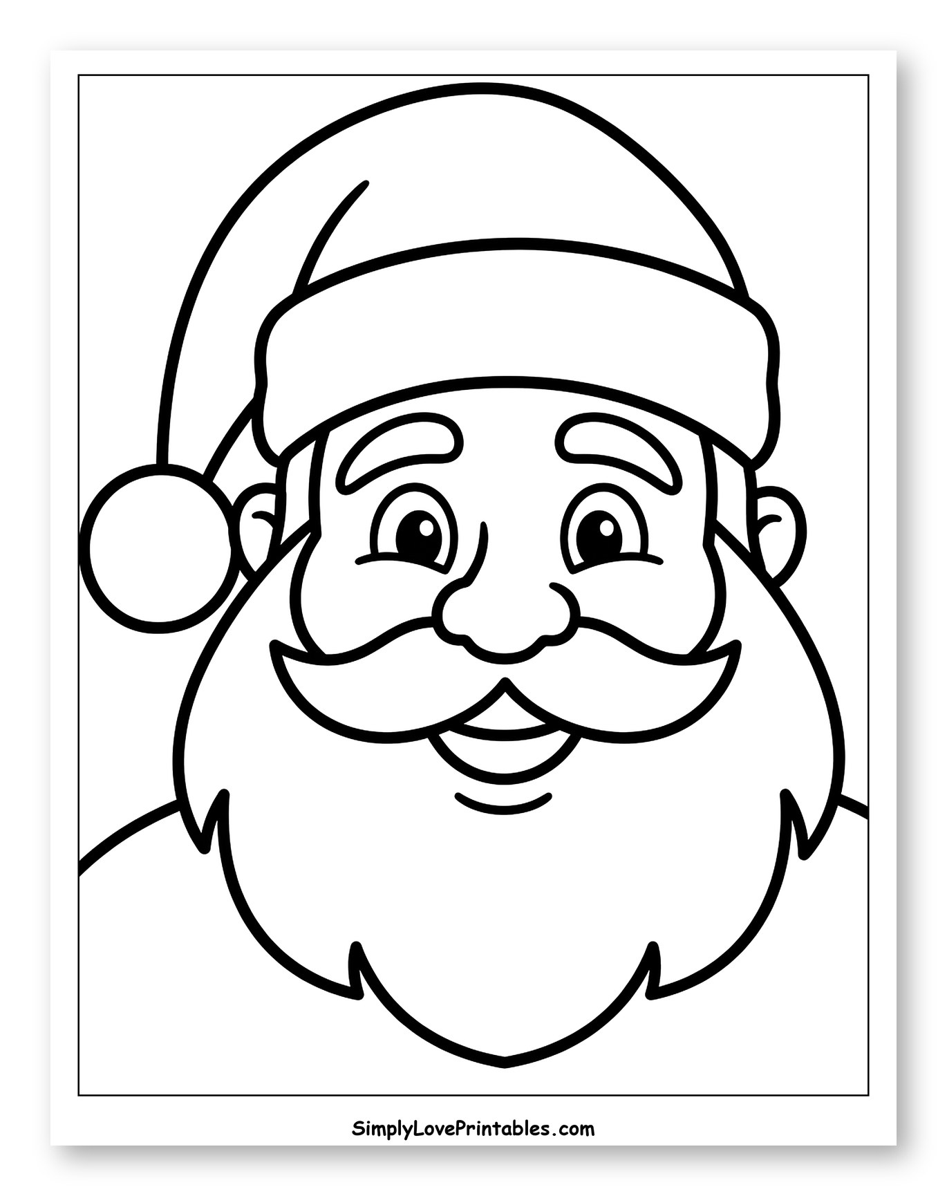 Jolly Santa Claus Smiling in His Hat