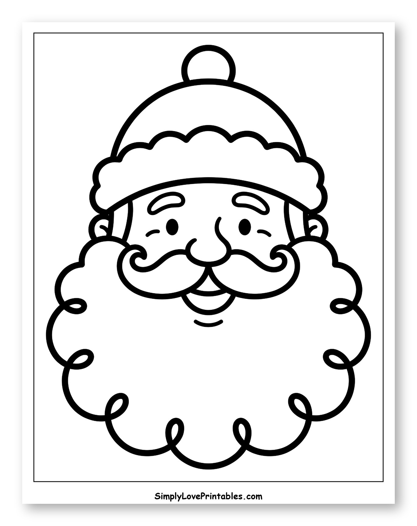 Jolly Santa Claus with a Curly Beard