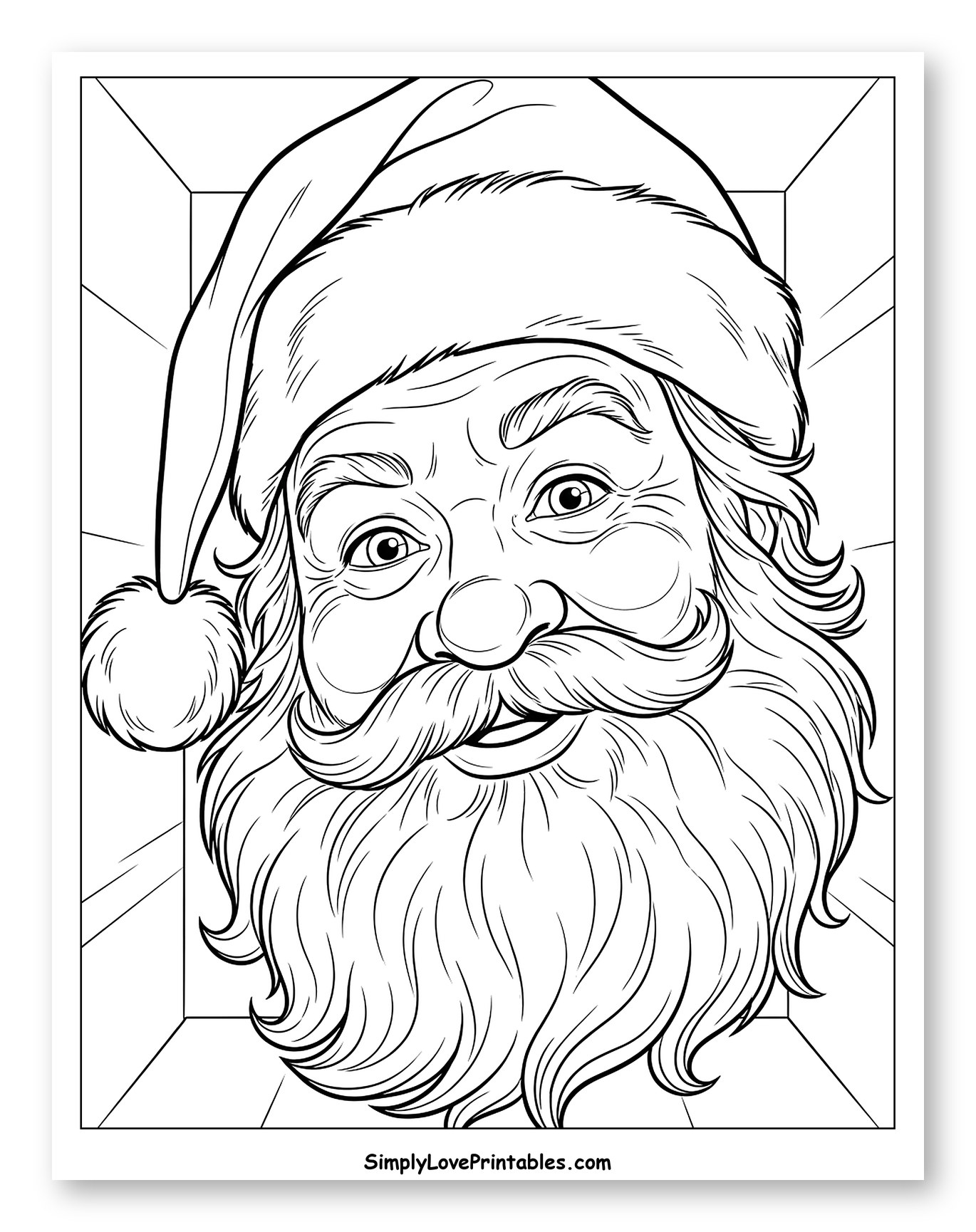 Jolly Smiling Santa Claus with Detailed Beard