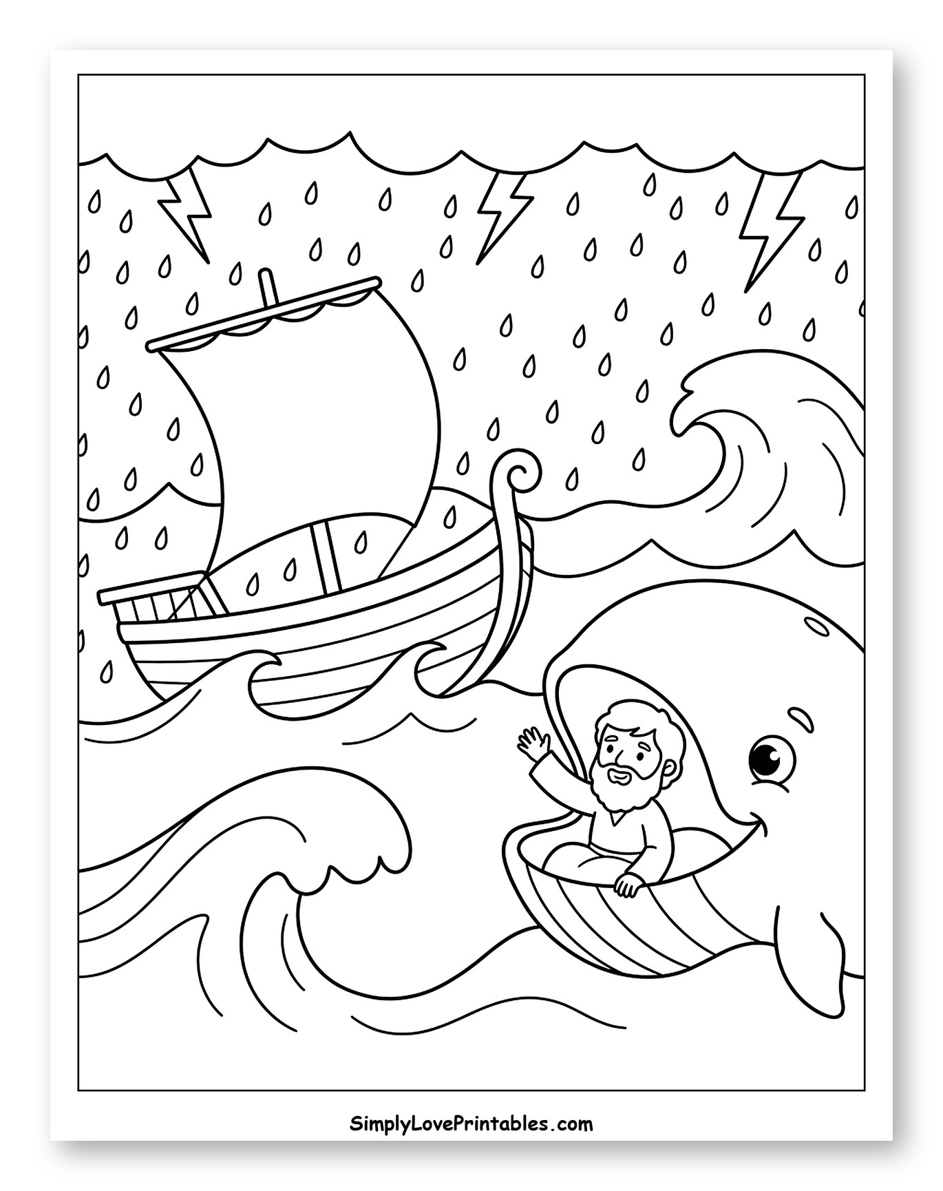 Jonah and the Whale in a Stormy Sea