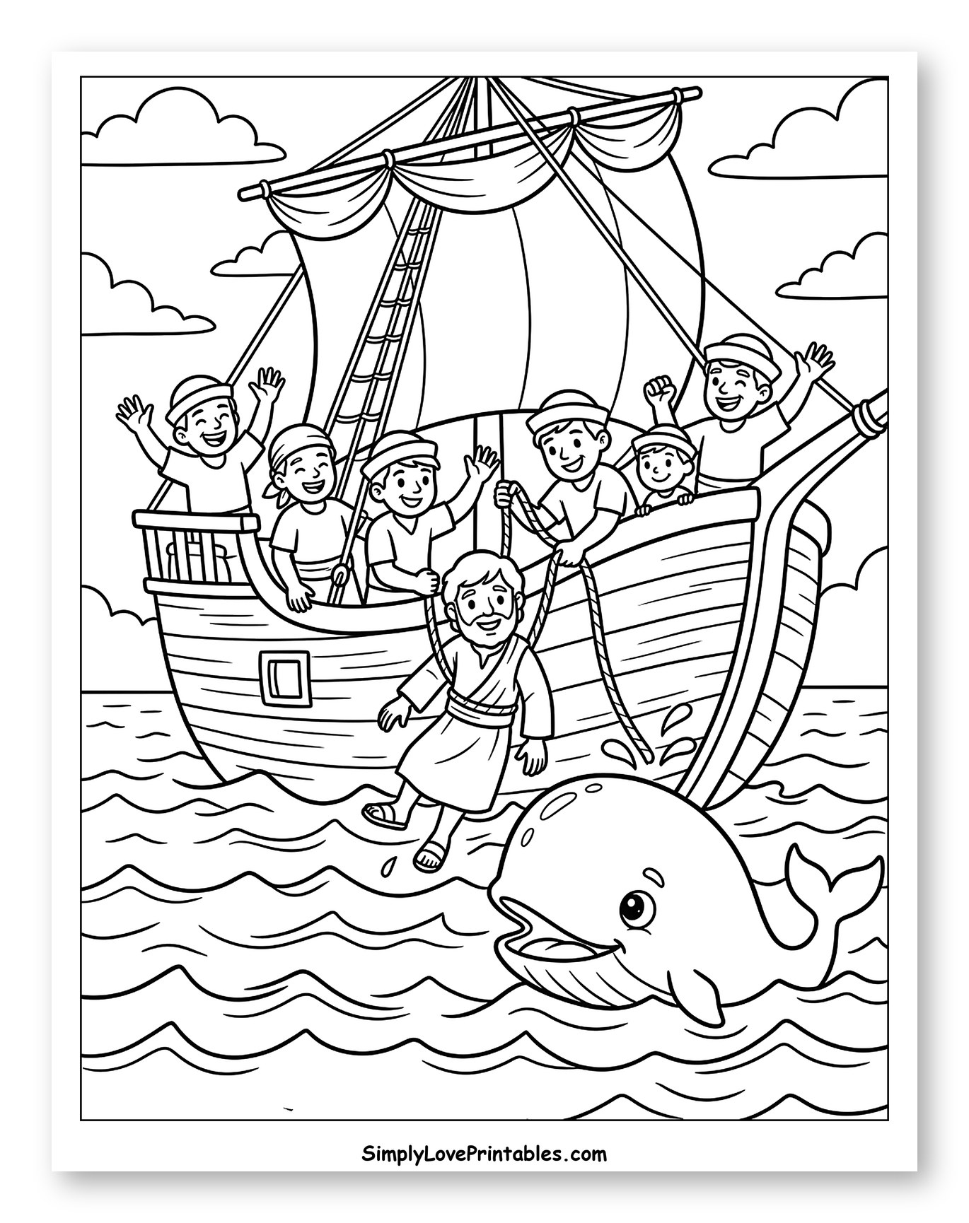 Jonah Being Thrown from Ship to Whale