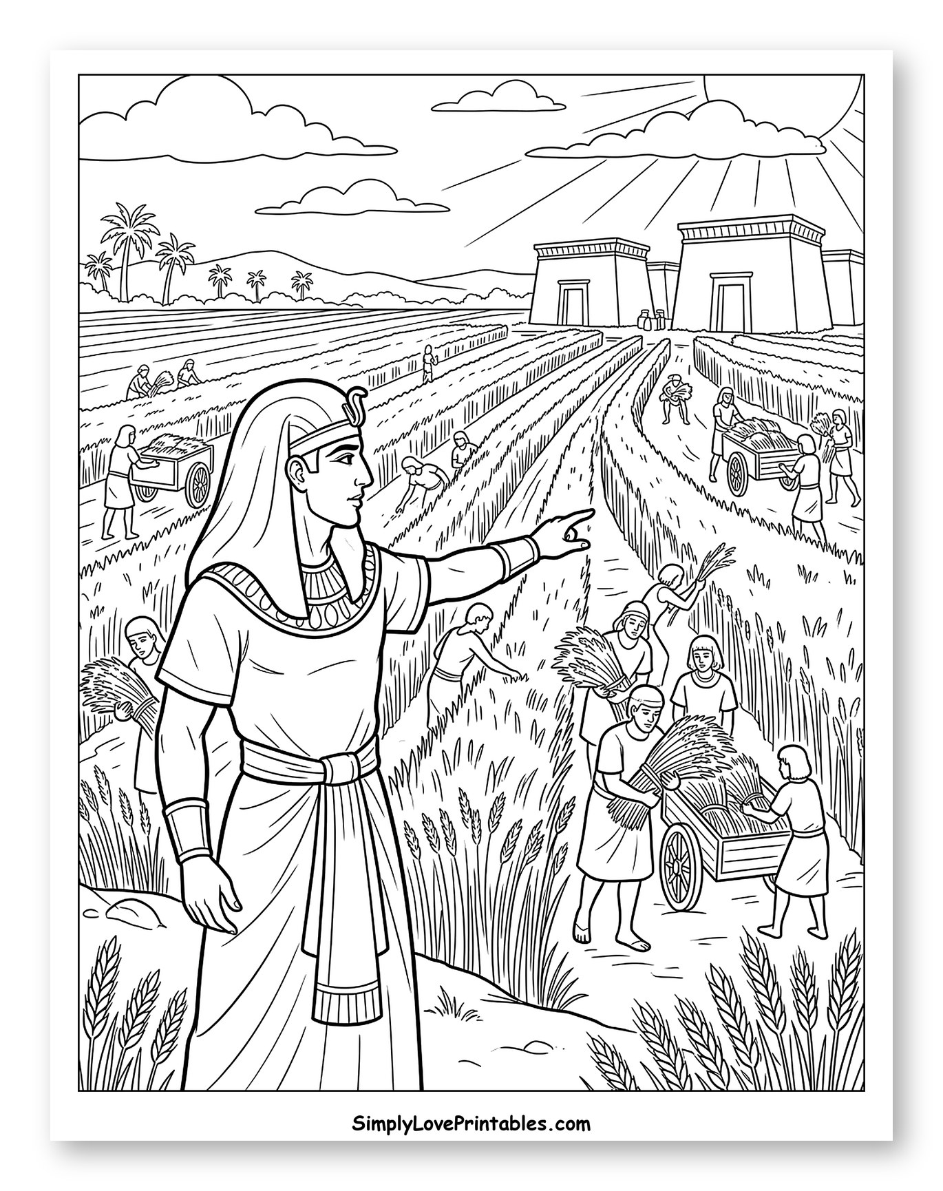 Joseph overseeing the harvest in Egypt