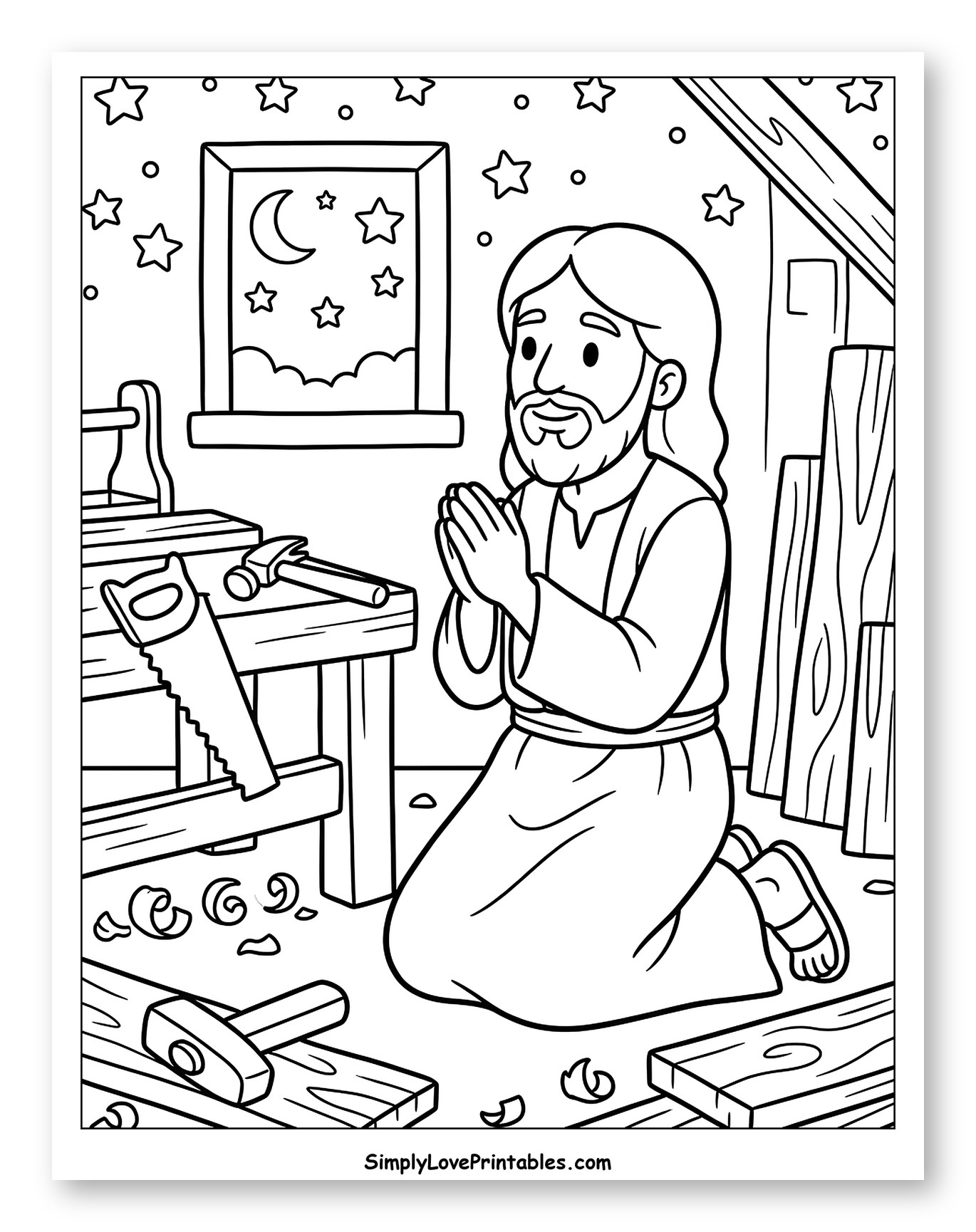 Joseph Praying by Moonlight in his Workshop