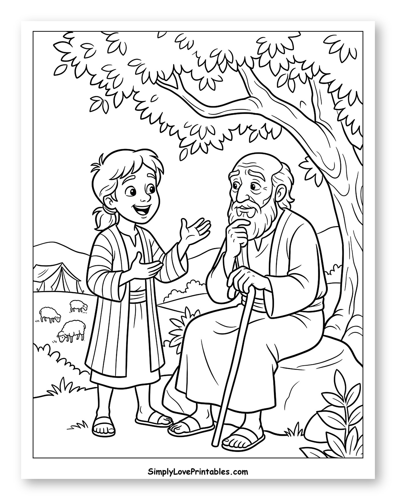 Joseph Talking to an Old Man Under a Tree