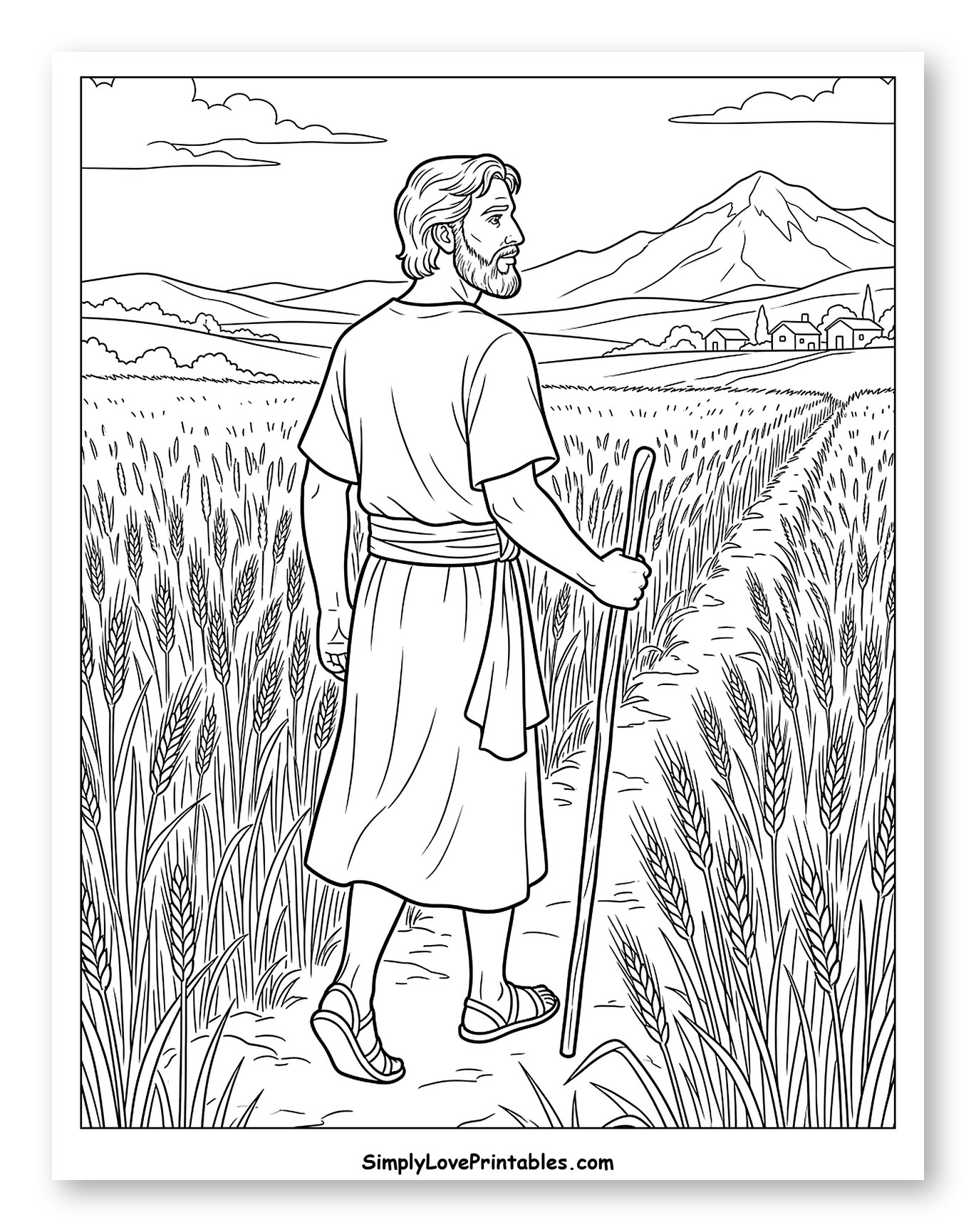 Joseph Walking in a Wheat Field