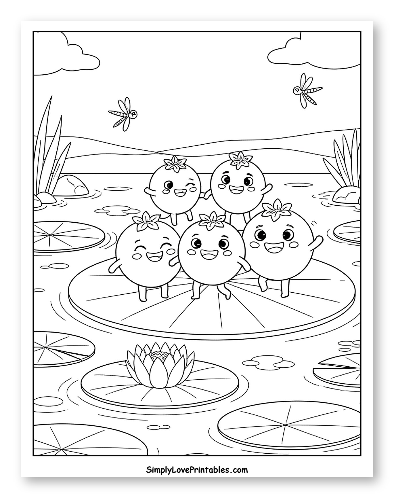 Joyful Cranberries Dancing on Lily Pad