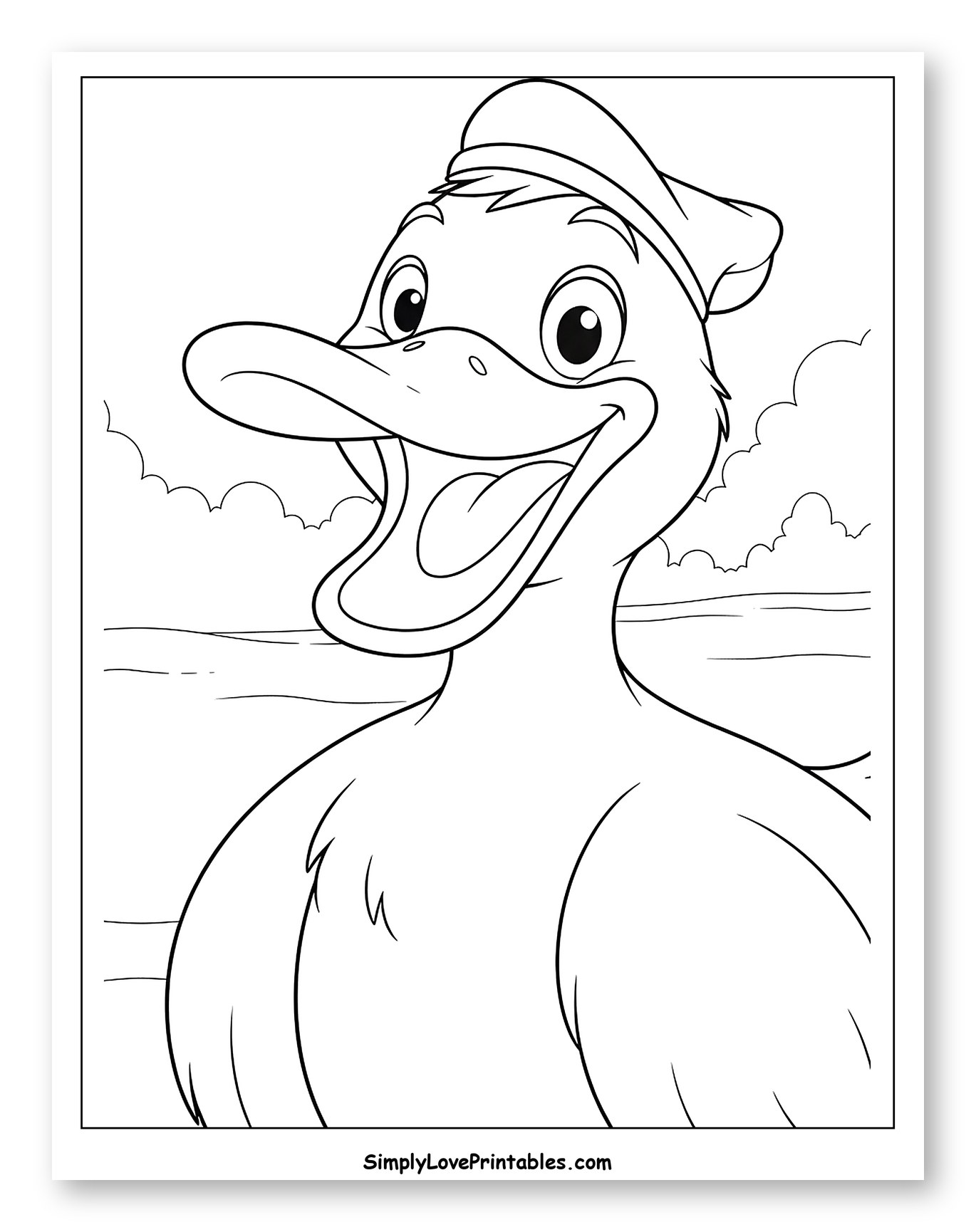 Joyful Duck in a Sailor Hat