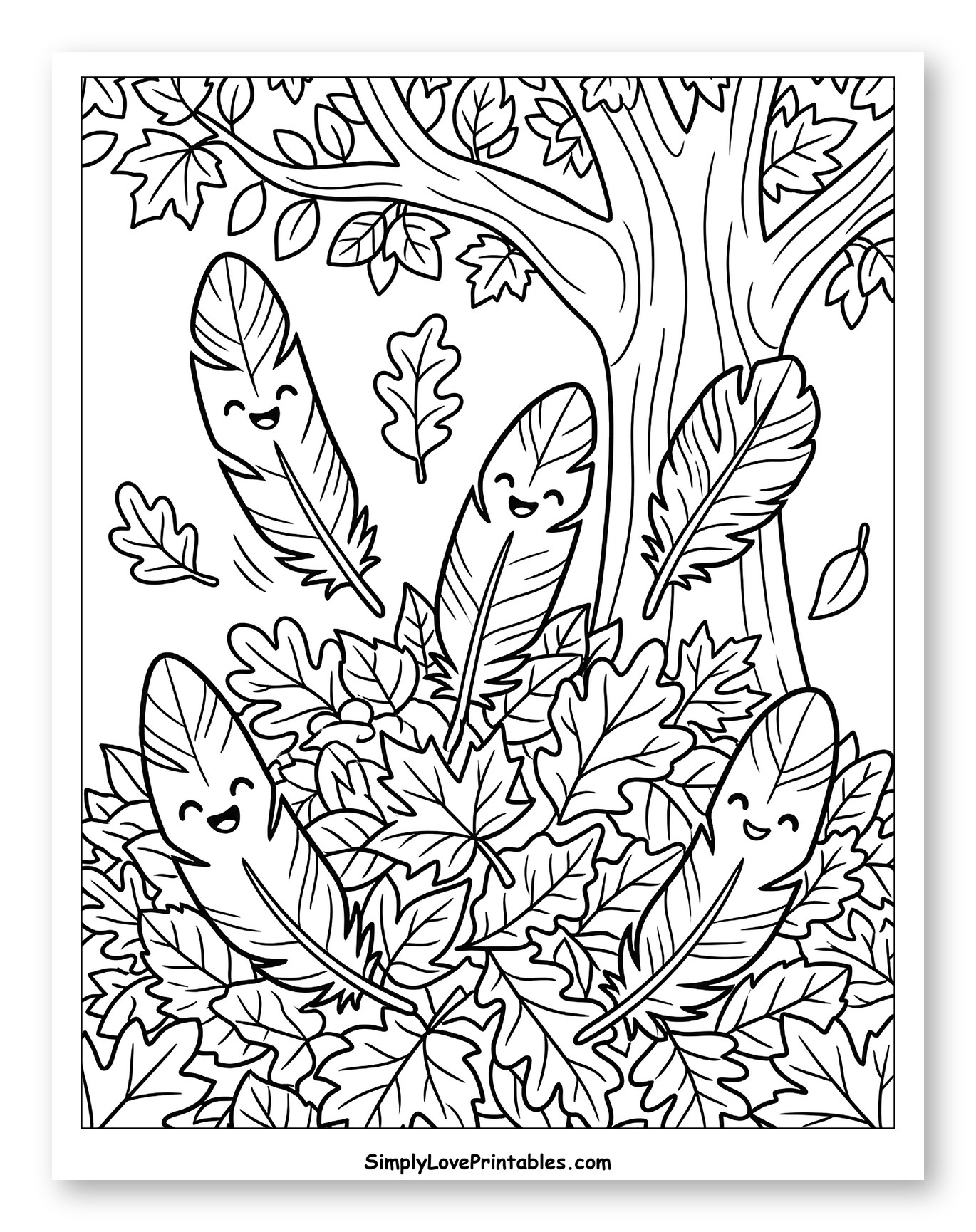 Joyful Feathers Among Autumn Leaves