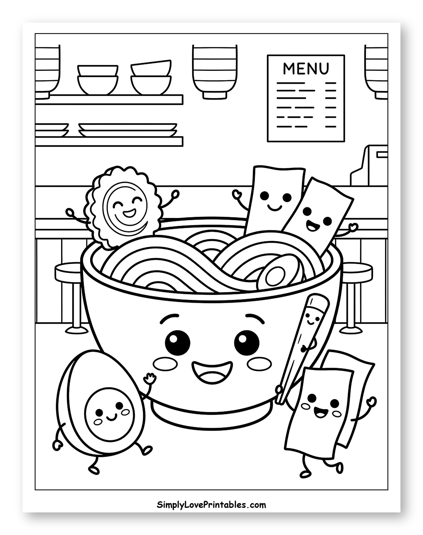 Joyful Ramen Bowl and Its Happy Toppings