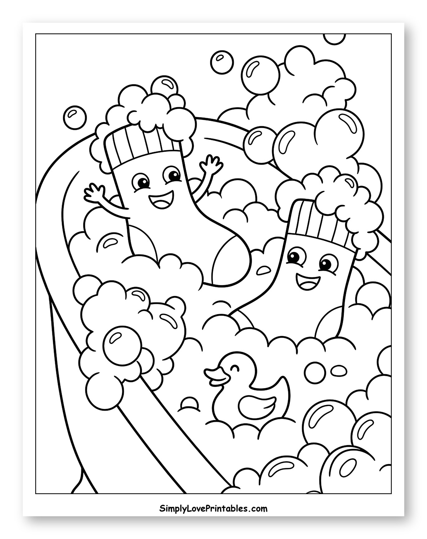 Joyful Socks Taking a Bubble Bath