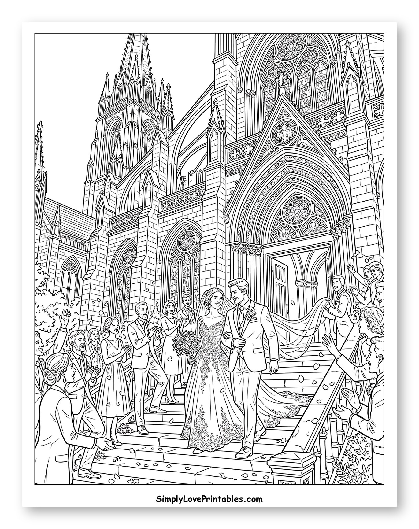 Joyful Wedding Exit from Grand Church