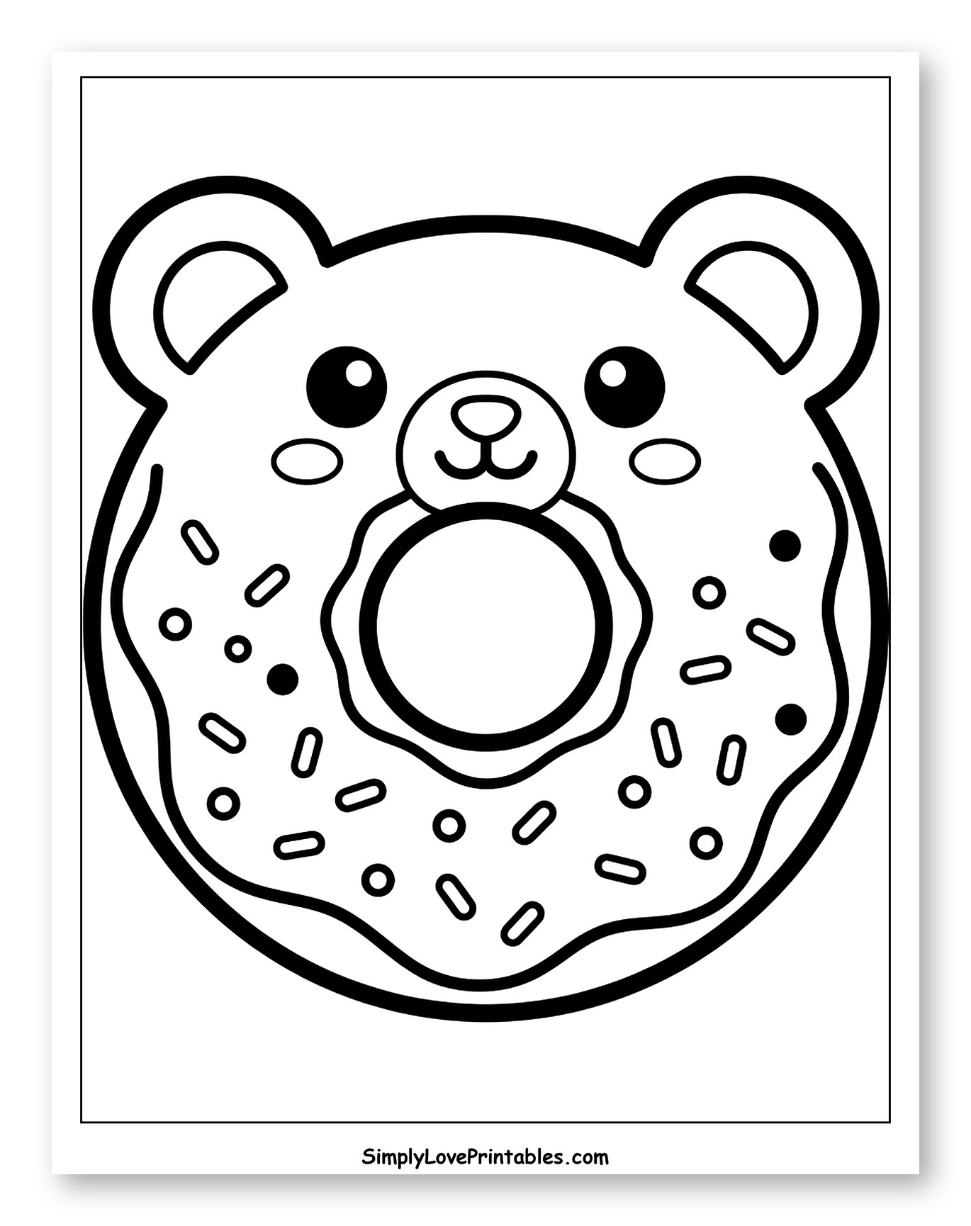 Kawaii Bear Donut with Sprinkles