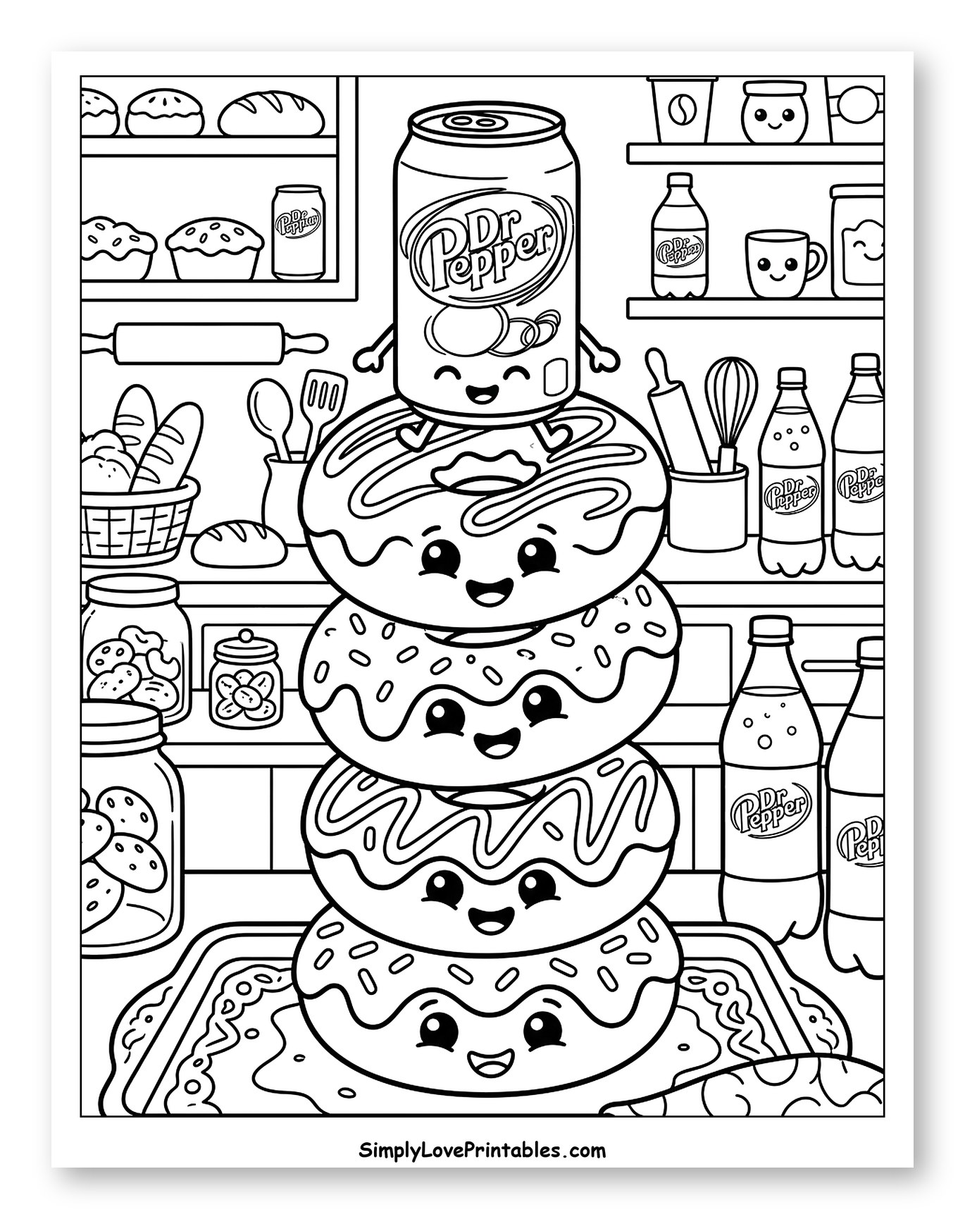 Kawaii Dr Pepper Can and Donut Stack Kitchen