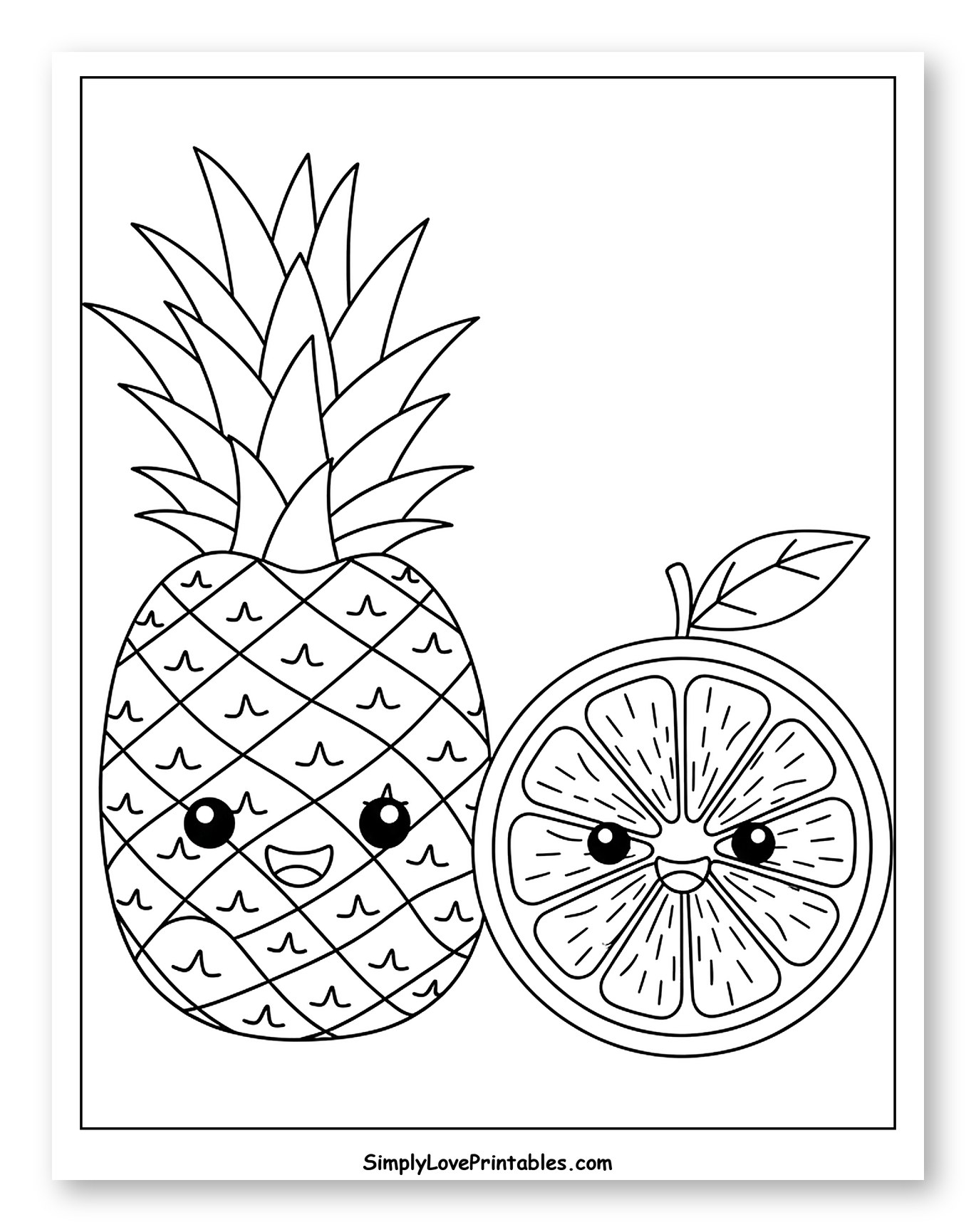 Kawaii Pineapple and Orange Slice