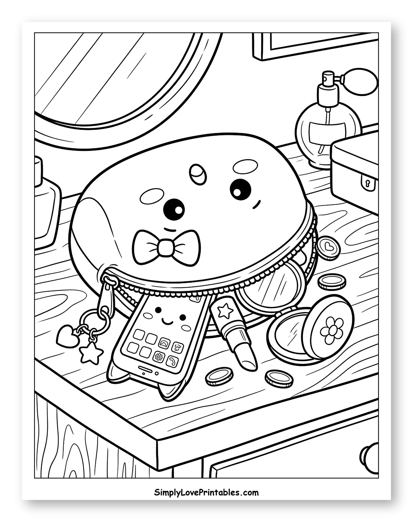 Kawaii Purse with Phone and Cosmetics