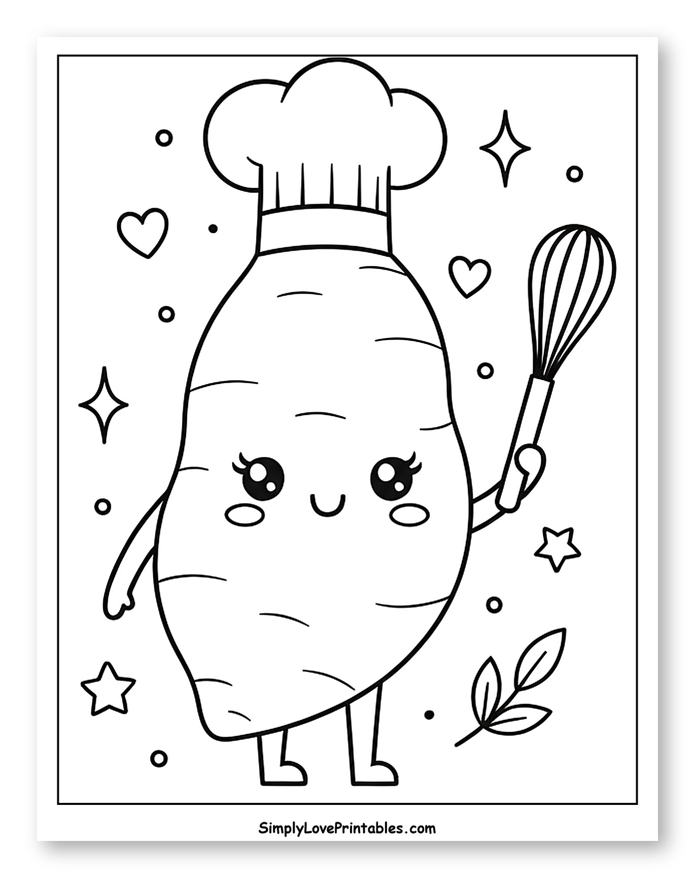 Kawaii Sweet Potato Chef with Whisk