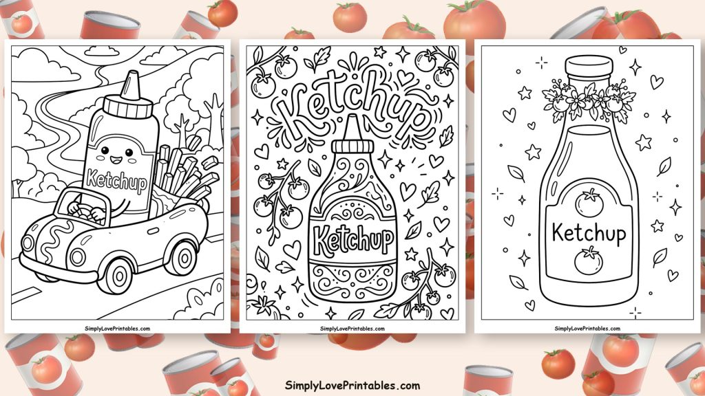 Ketchup coloring pages featured image