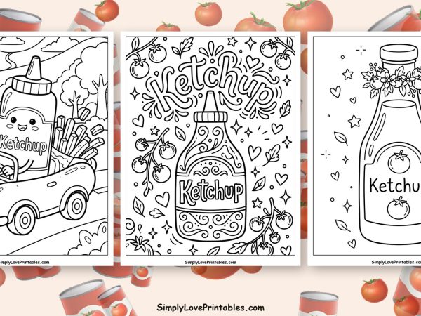 Ketchup coloring pages featured image